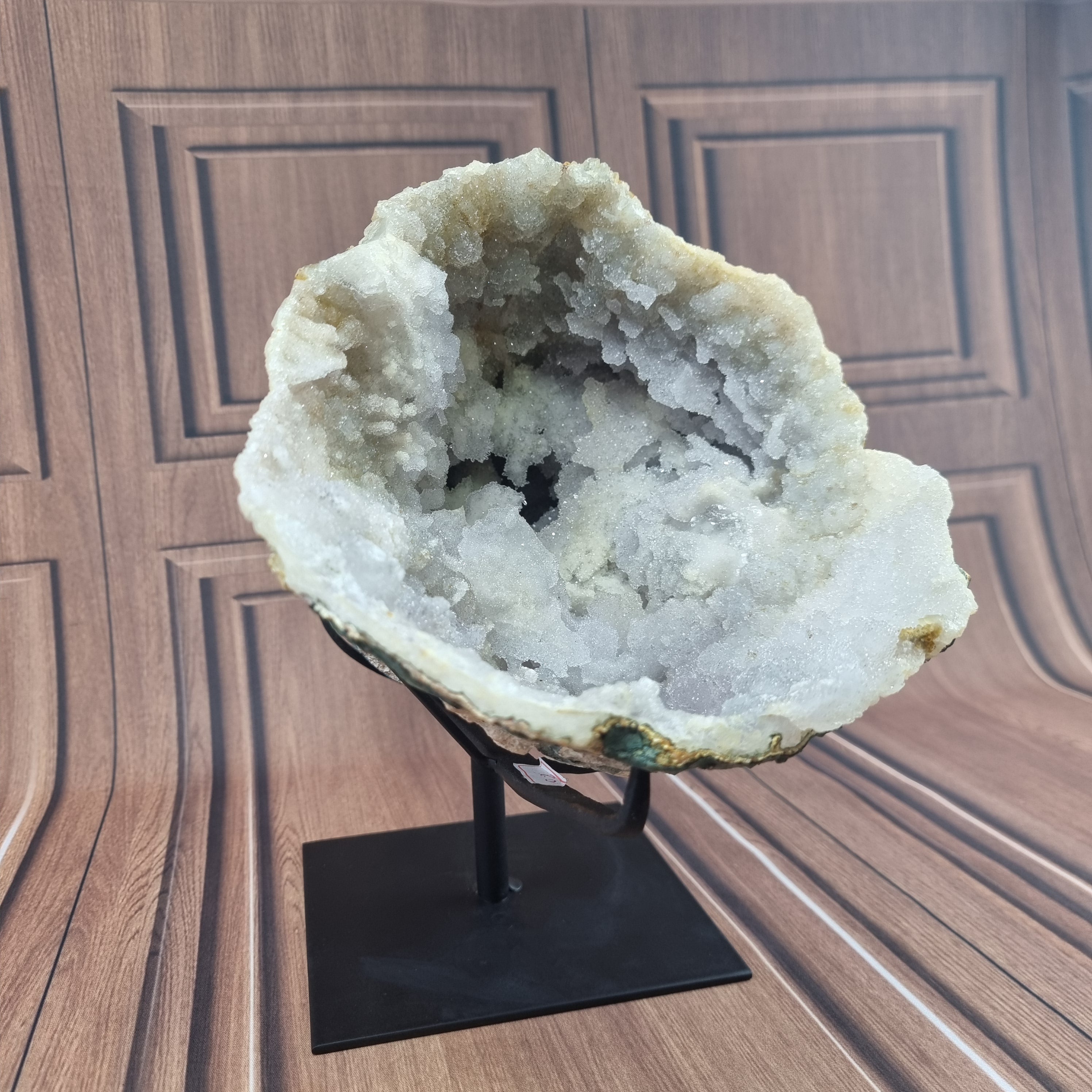 CRISTAL EXÓTICO Súper Especial | Base de Hierro Negra | Peso 4,46 Kgs, Altura de 27 cm | Pieza Artesanal BR Crystals