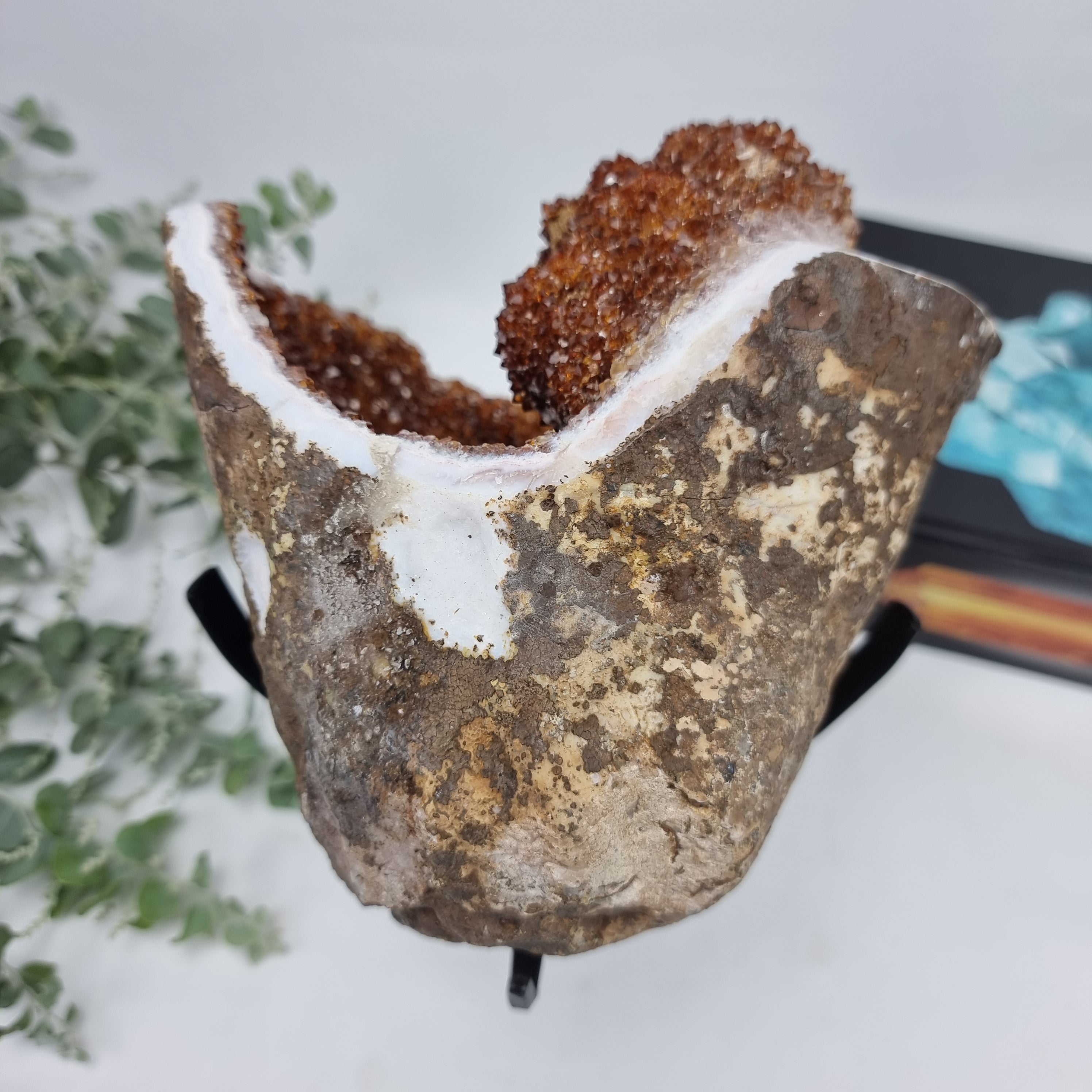 Exotic Super Special CITRINE | Black Iron Base | Weight 4.06 Kgs, Height 25 cm | Handmade Piece BR Crystals