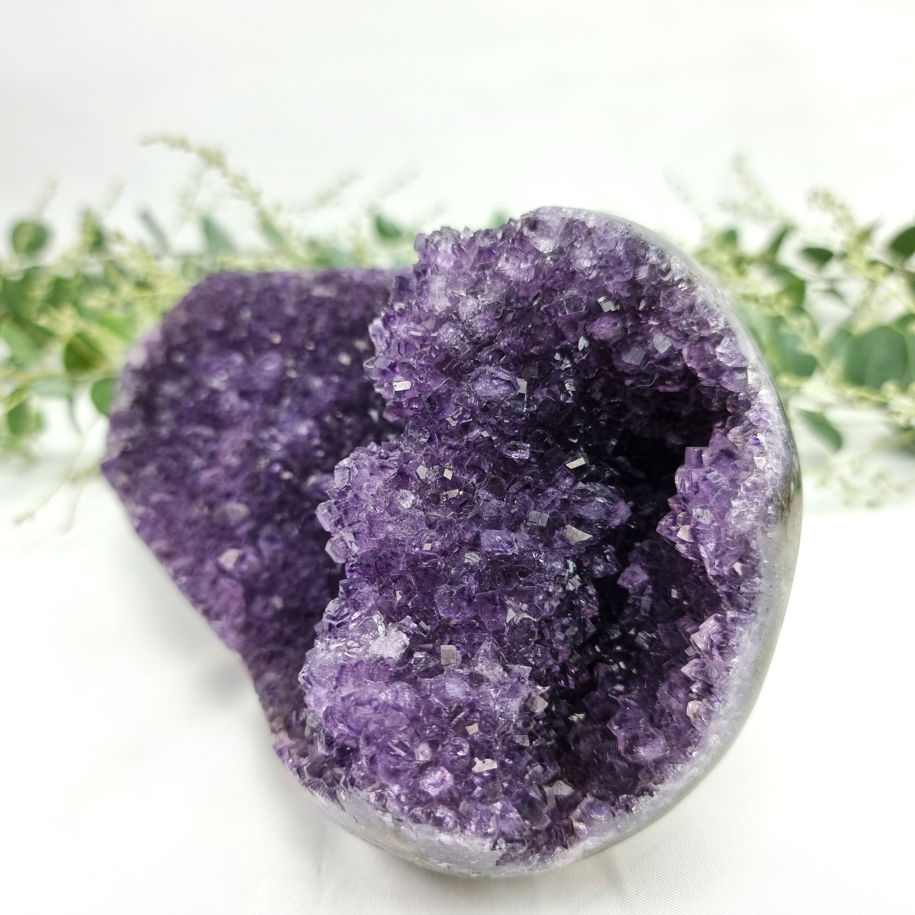 Amethyst Druzy Oval Shape - Purple Amethyst Geode