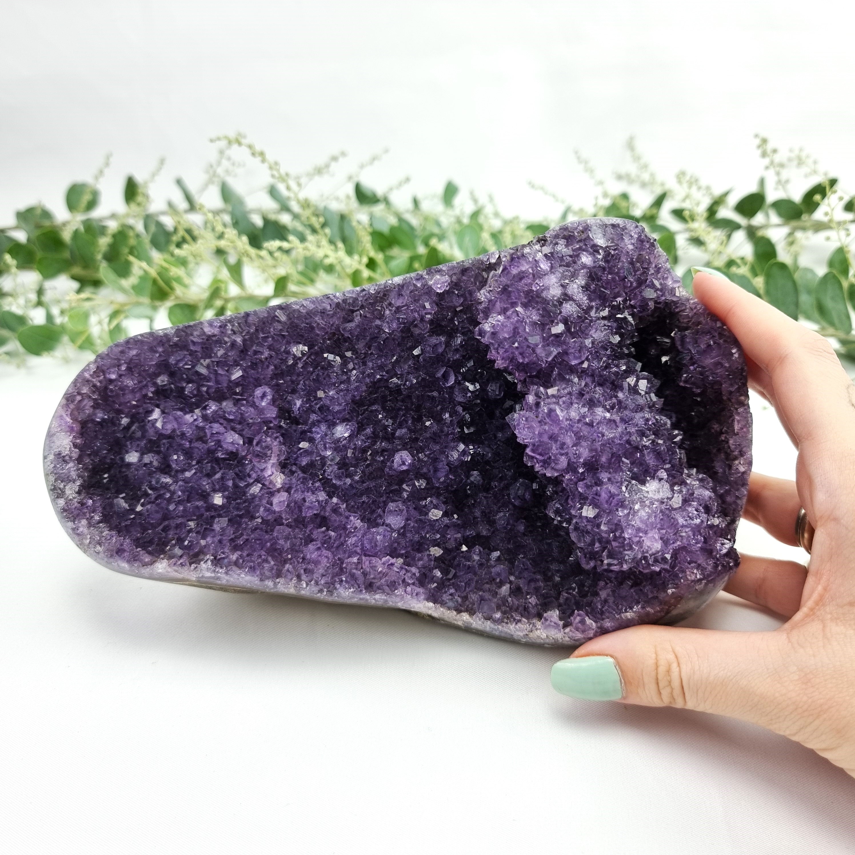 Amethyst Druzy Oval Shape - Purple Amethyst Geode