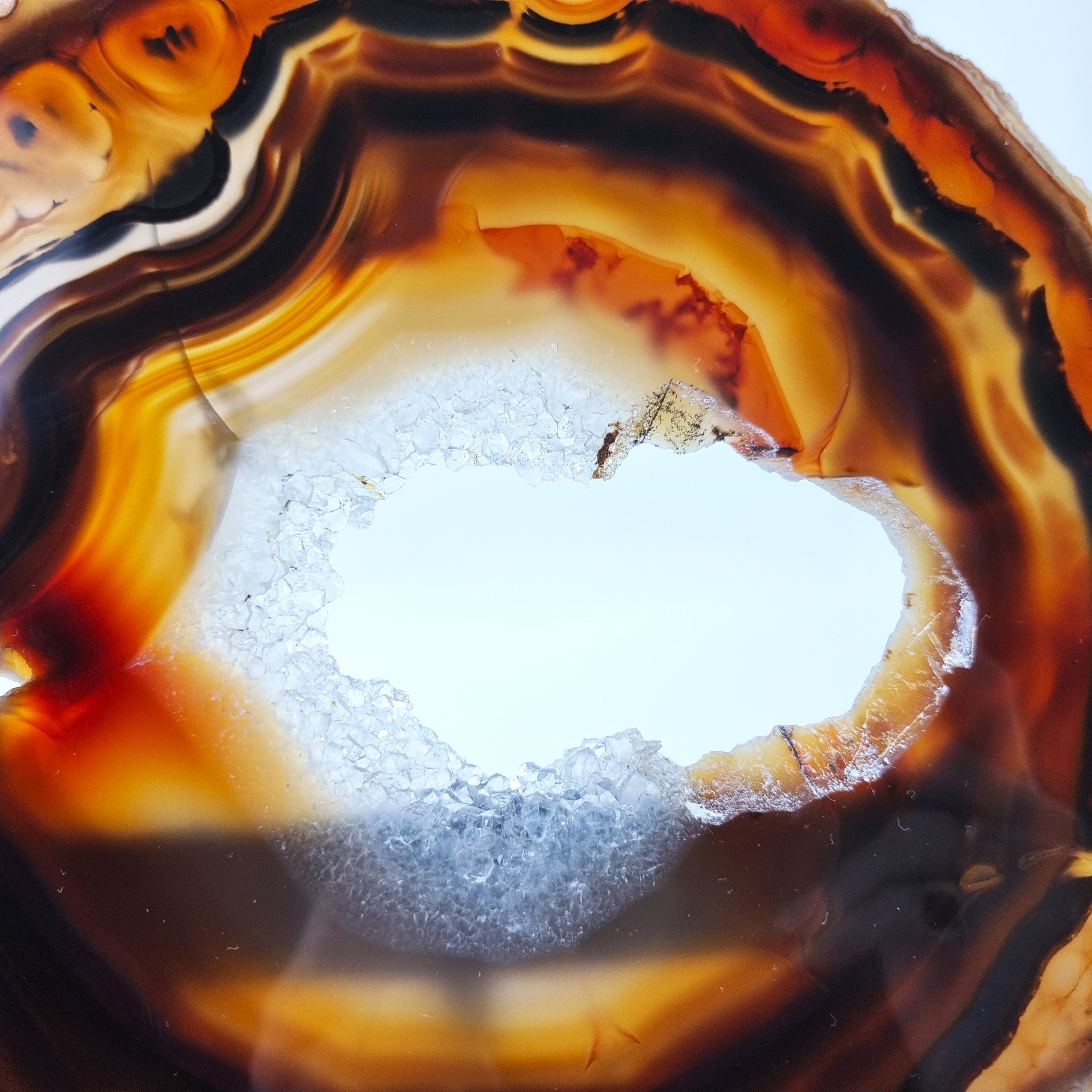 Natural Agate Slabs on Metal Stand - Set of 2