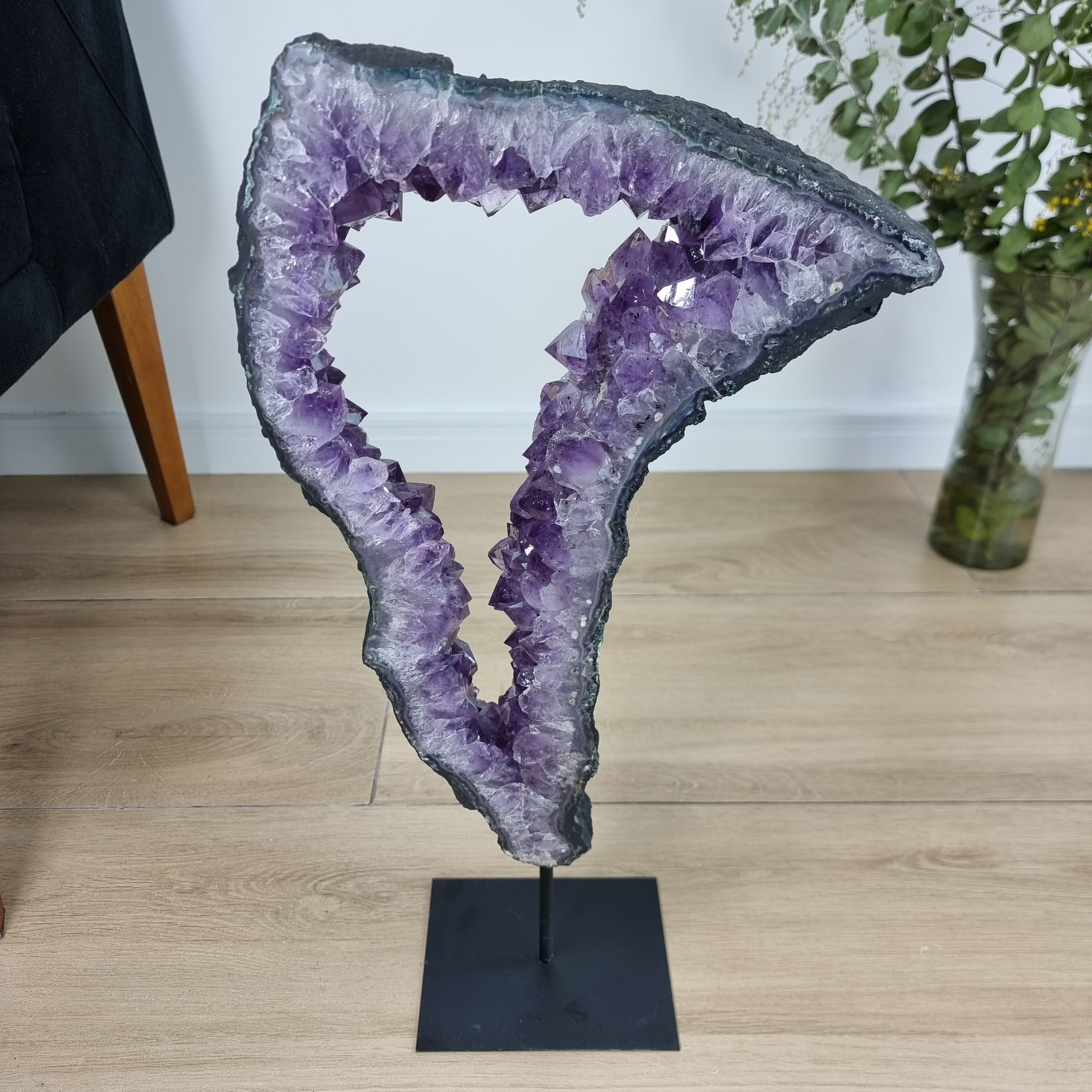 Extra Quality Brazilian Amethyst Crystal Portal iron base, 9.37 lbs & 20.47" tall #by Brcrystals