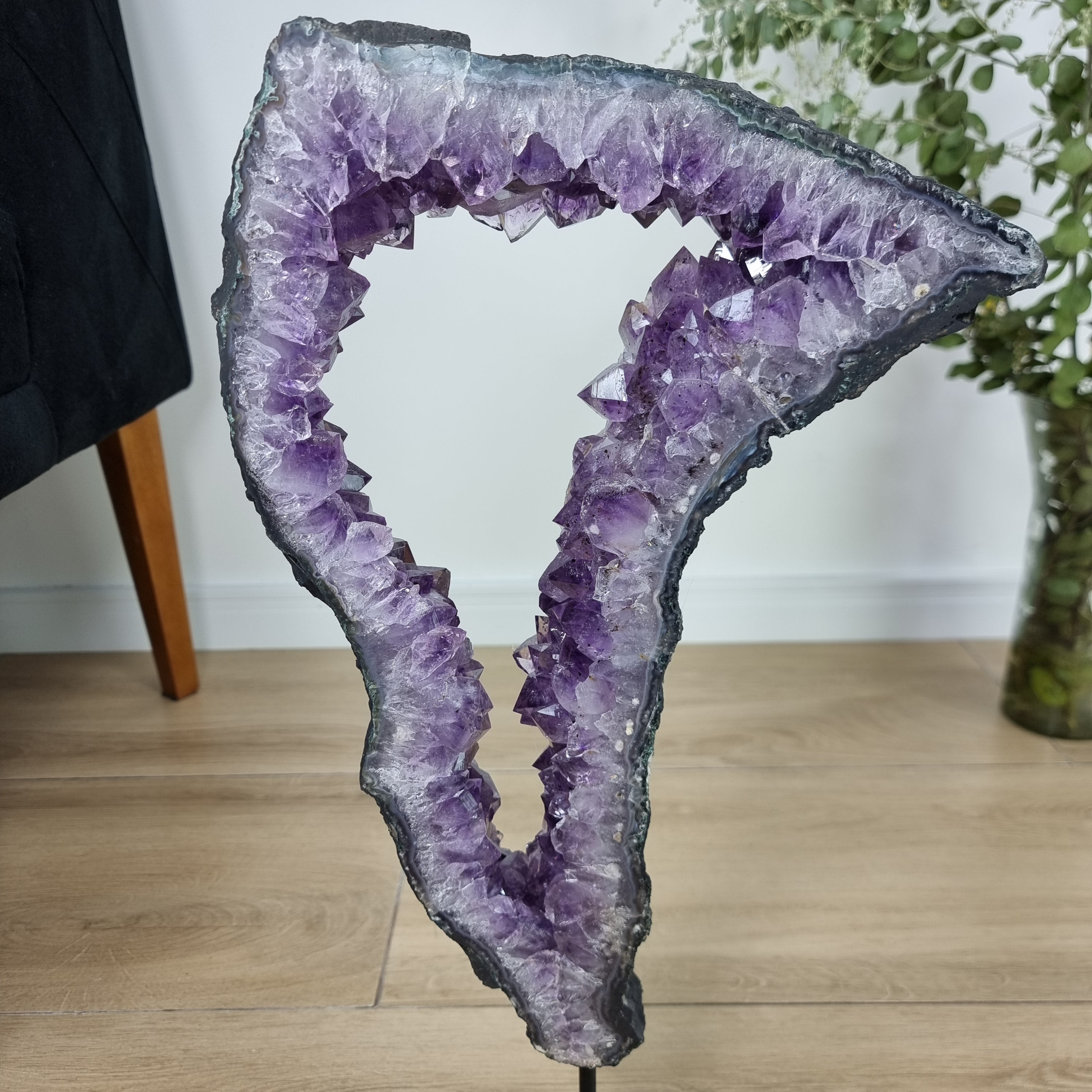 Extra Quality Brazilian Amethyst Crystal Portal iron base, 9.37 lbs & 20.47" tall #by Brcrystals