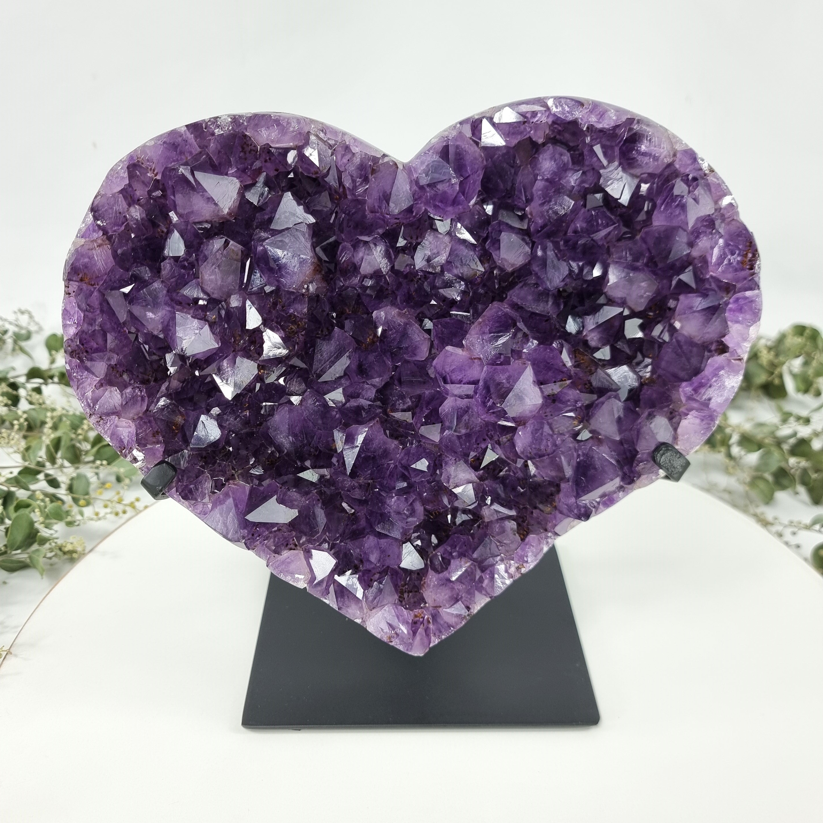 Amethyst Heart Geode, Extra Quality, metal stand, 11.4 lbs & 9.85" Tall #by Brcrystals