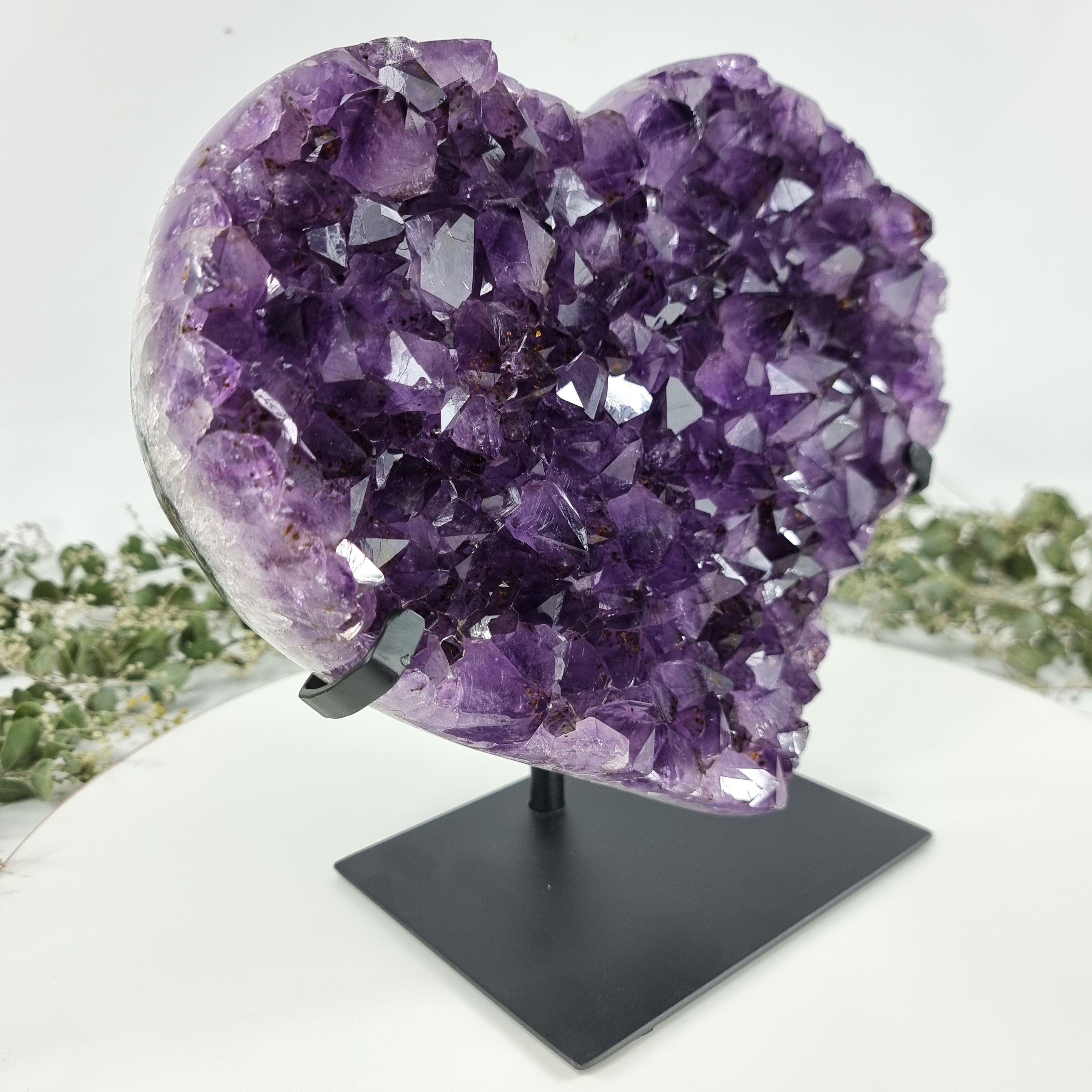 Amethyst Heart Geode, Extra Quality, metal stand, 11.4 lbs & 9.85" Tall #by Brcrystals