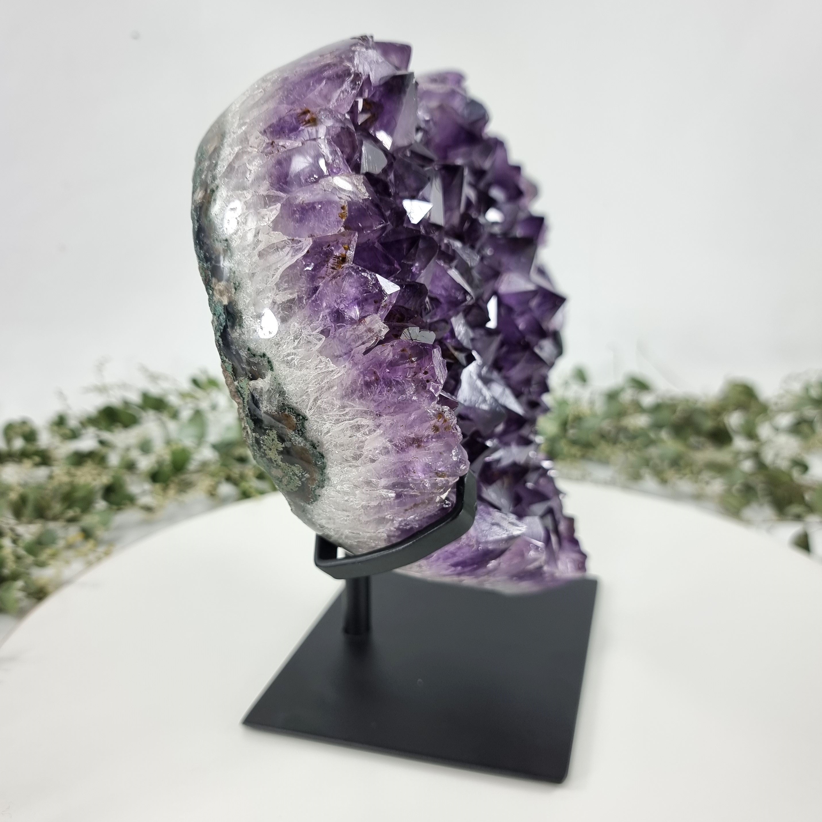 Amethyst Heart Geode, Extra Quality, metal stand, 11.4 lbs & 9.85" Tall #by Brcrystals