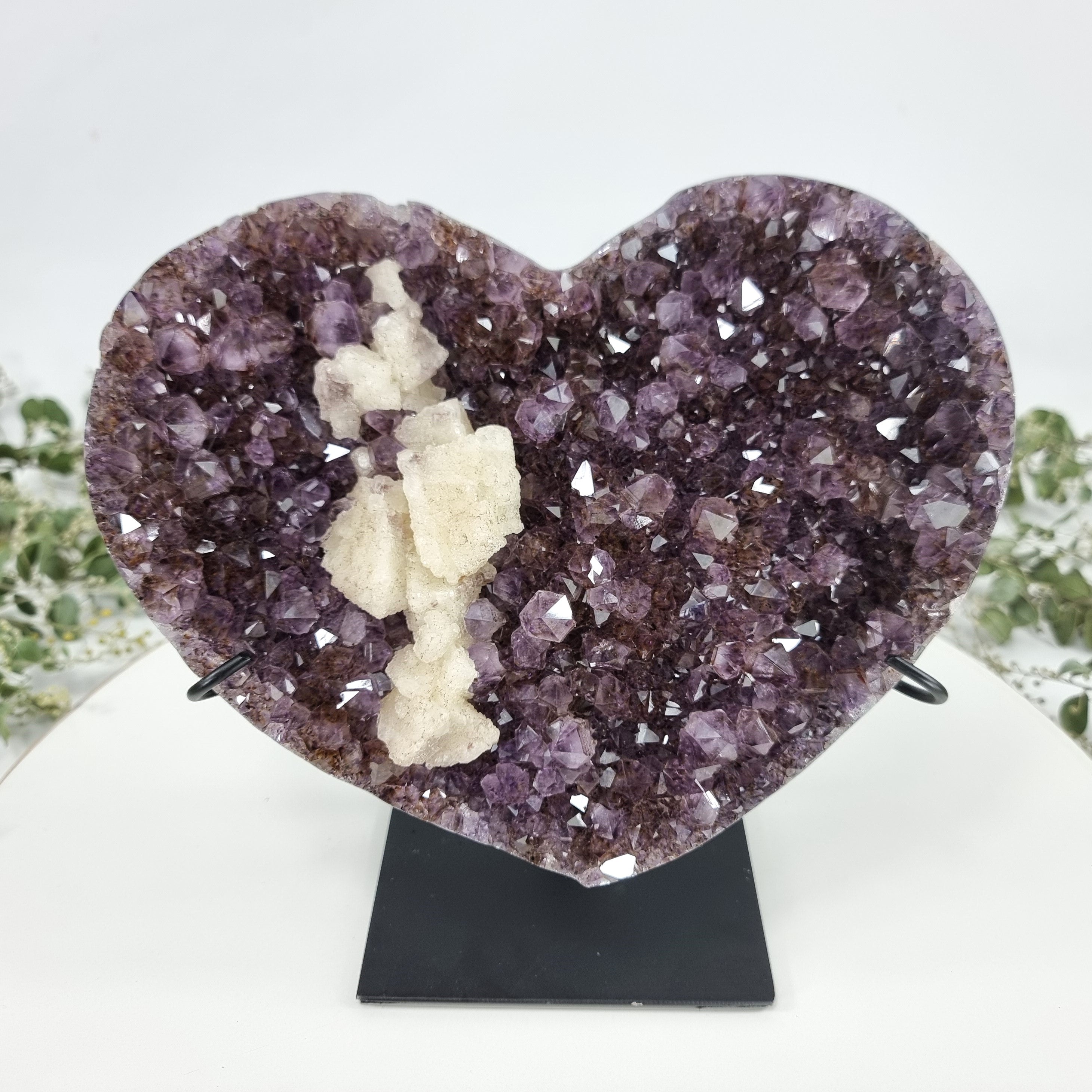 Amethyst Heart Geode, Extra Quality, metal stand, 4.7 lbs & 8.85" Tall #by Brcrystals