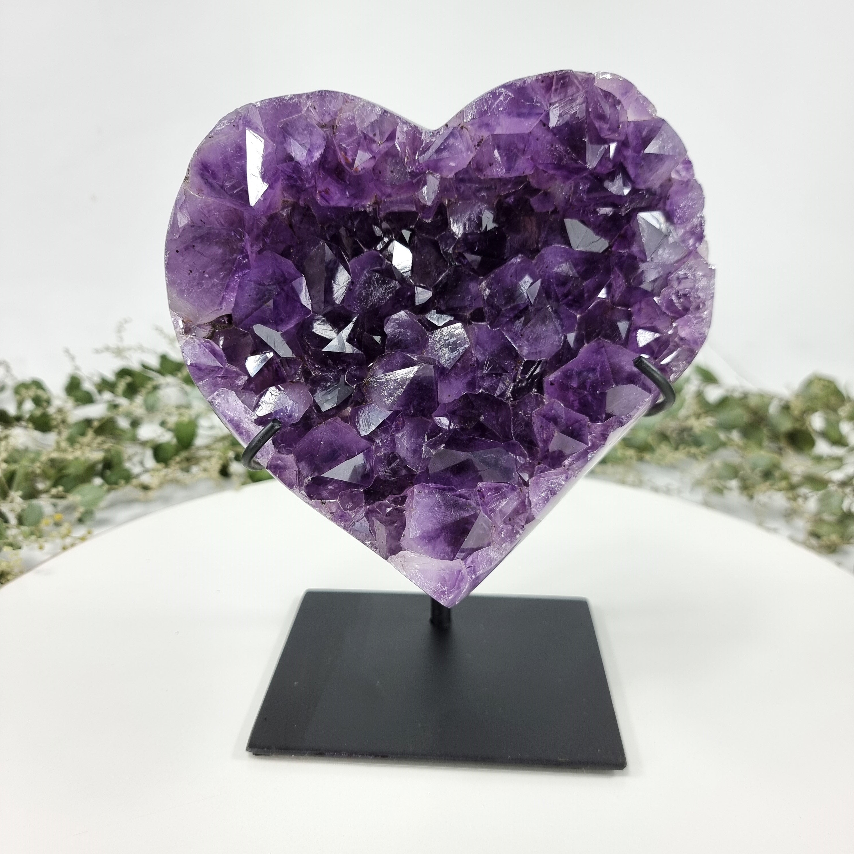 Amethyst Heart Geode, Extra Quality, metal stand, 5.18 lbs & 7.87" Tall #by Brcrystals