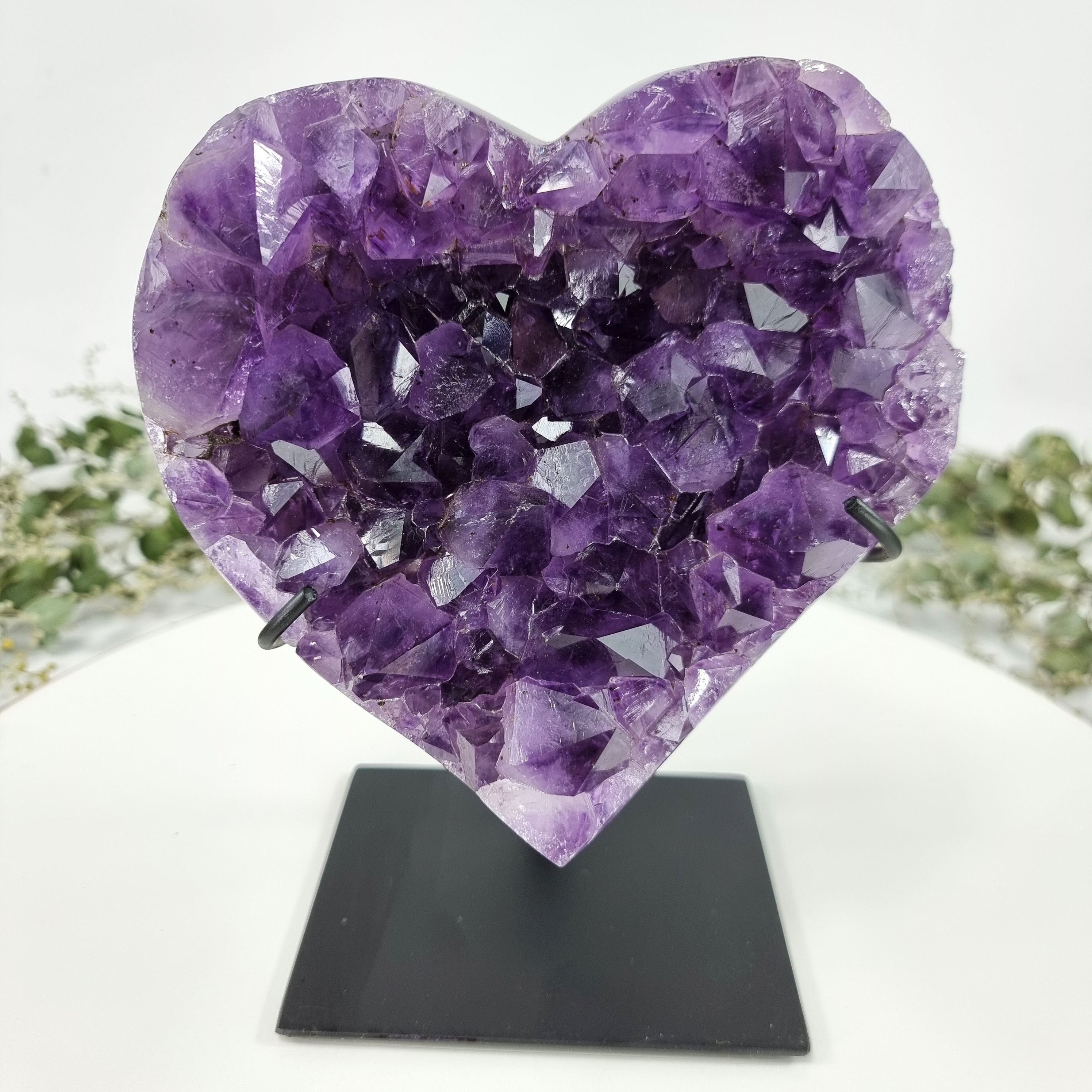 Amethyst Heart Geode, Extra Quality, metal stand, 5.18 lbs & 7.87" Tall #by Brcrystals