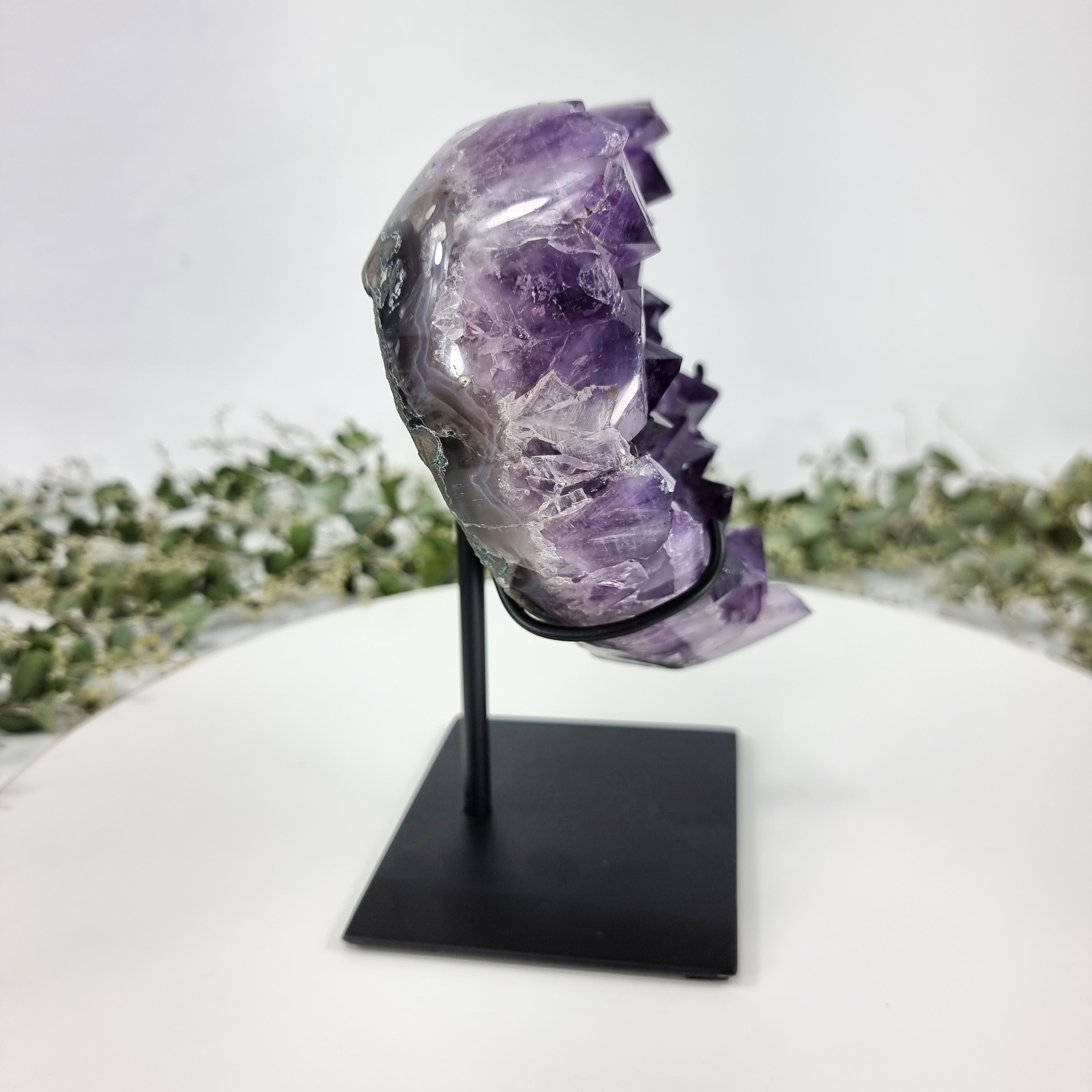 Amethyst Heart Geode, Extra Quality, metal stand, 5.18 lbs & 7.87" Tall #by Brcrystals