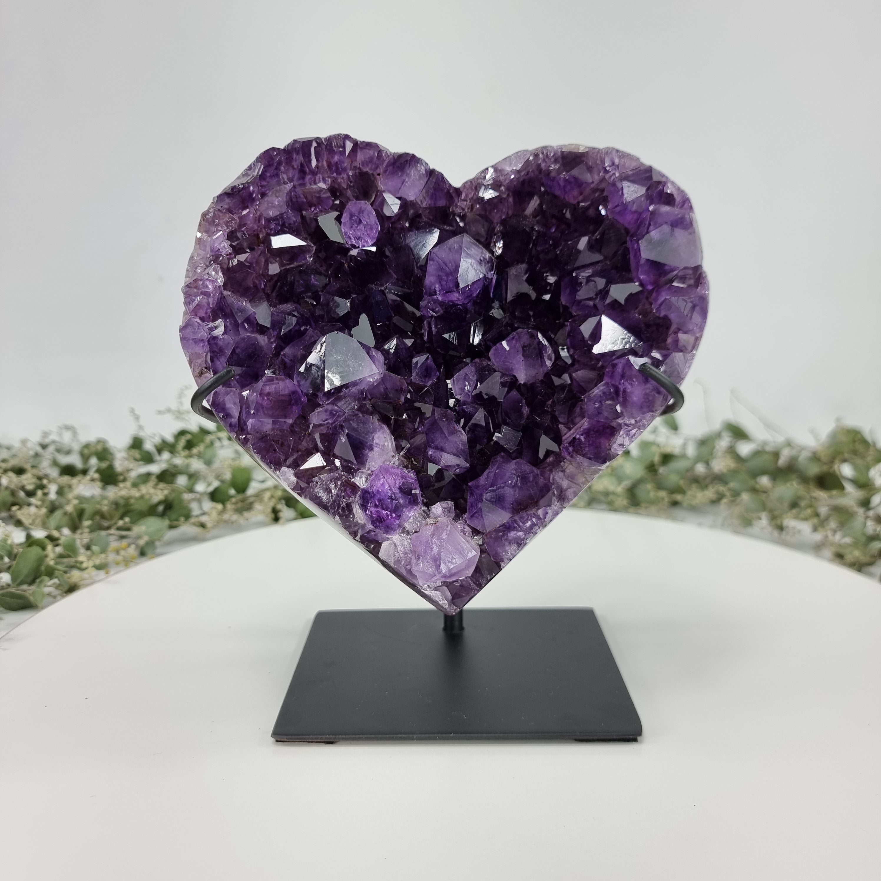 Amethyst Heart Geode, Extra Quality, metal stand, 5.58 lbs & 7.88" Tall #by Brcrystals