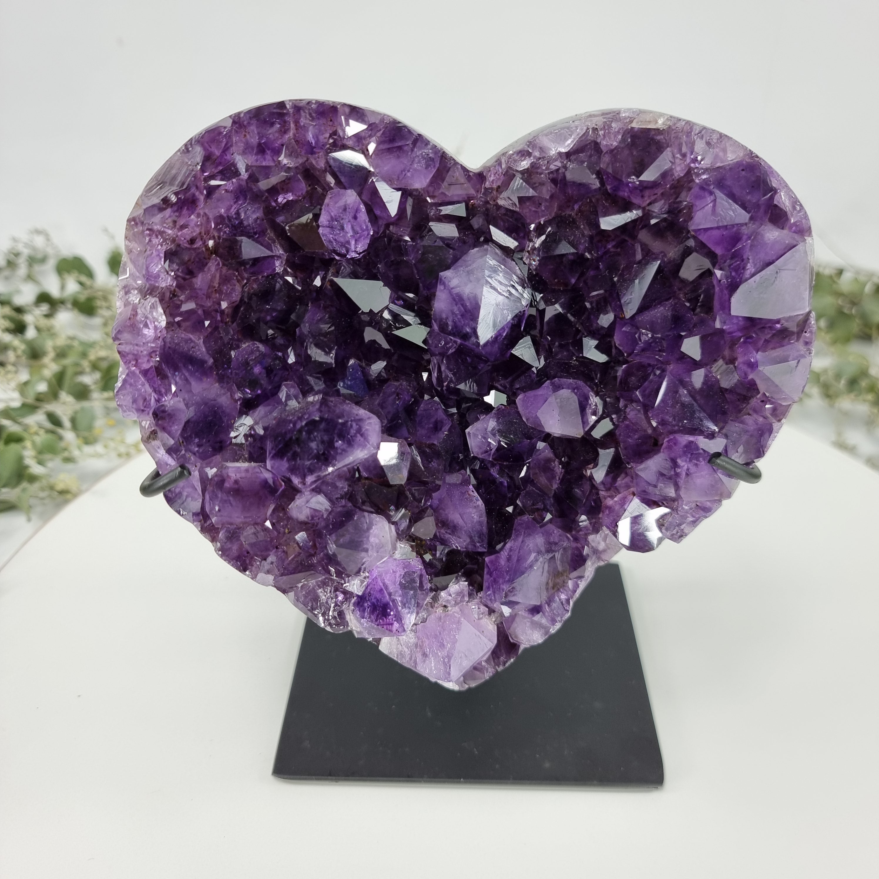 Amethyst Heart Geode, Extra Quality, metal stand, 5.58 lbs & 7.88" Tall #by Brcrystals