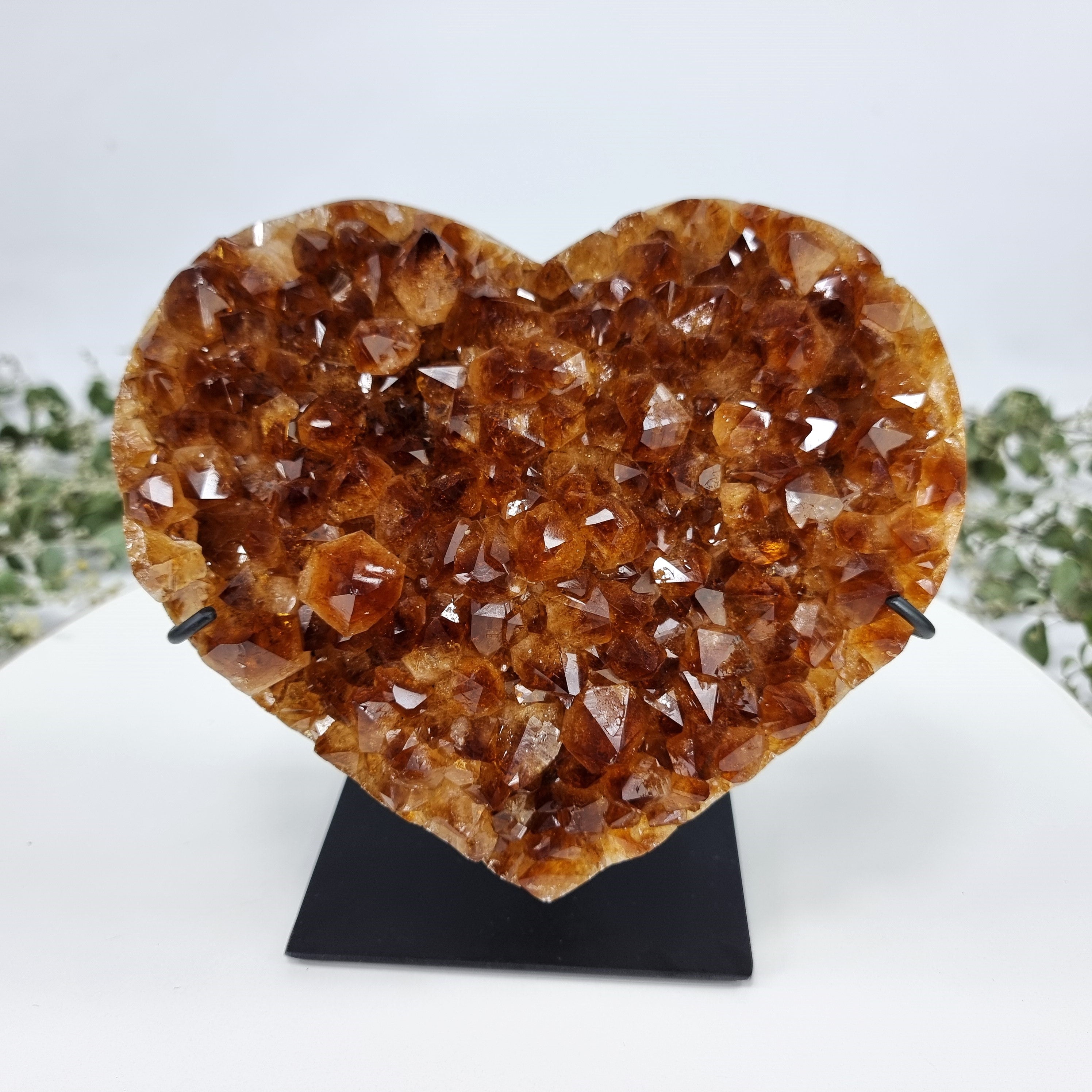 Citrine Heart Geode, Extra Quality, metal stand, 6.57 lbs & 7.87" Tall #by Brcrystals