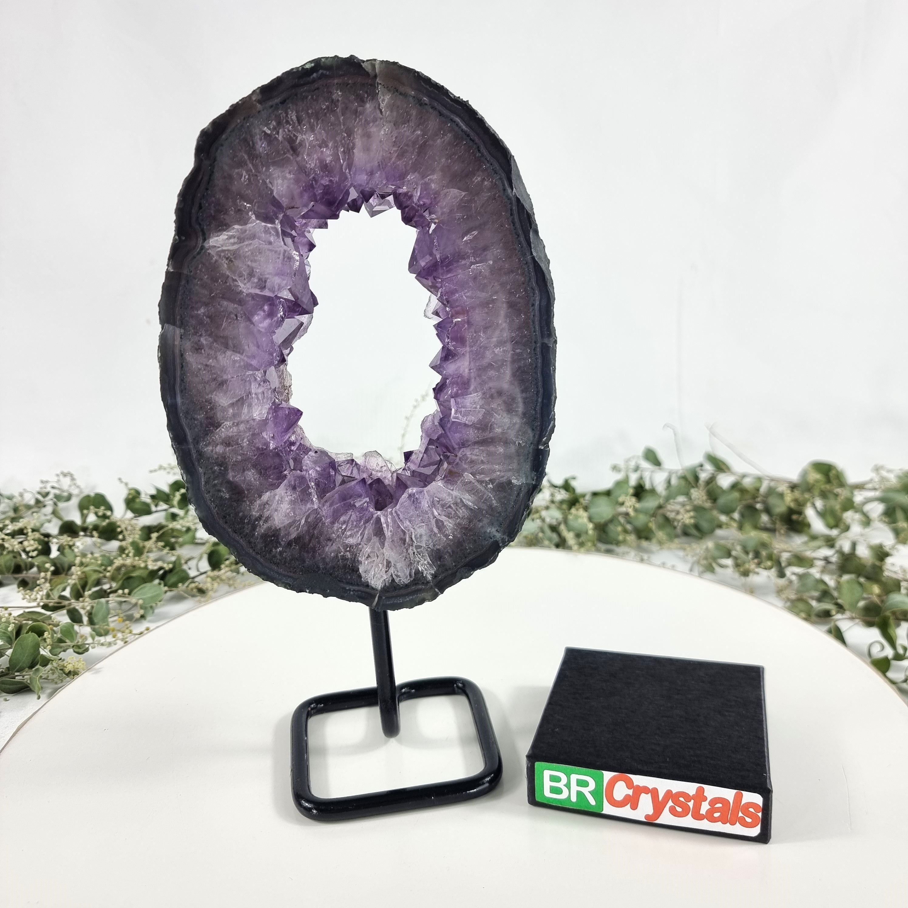 Extra Quality Brazilian Amethyst Crystal Portal iron base, 3.64 lbs & 10.60" tall #by Brcrystals