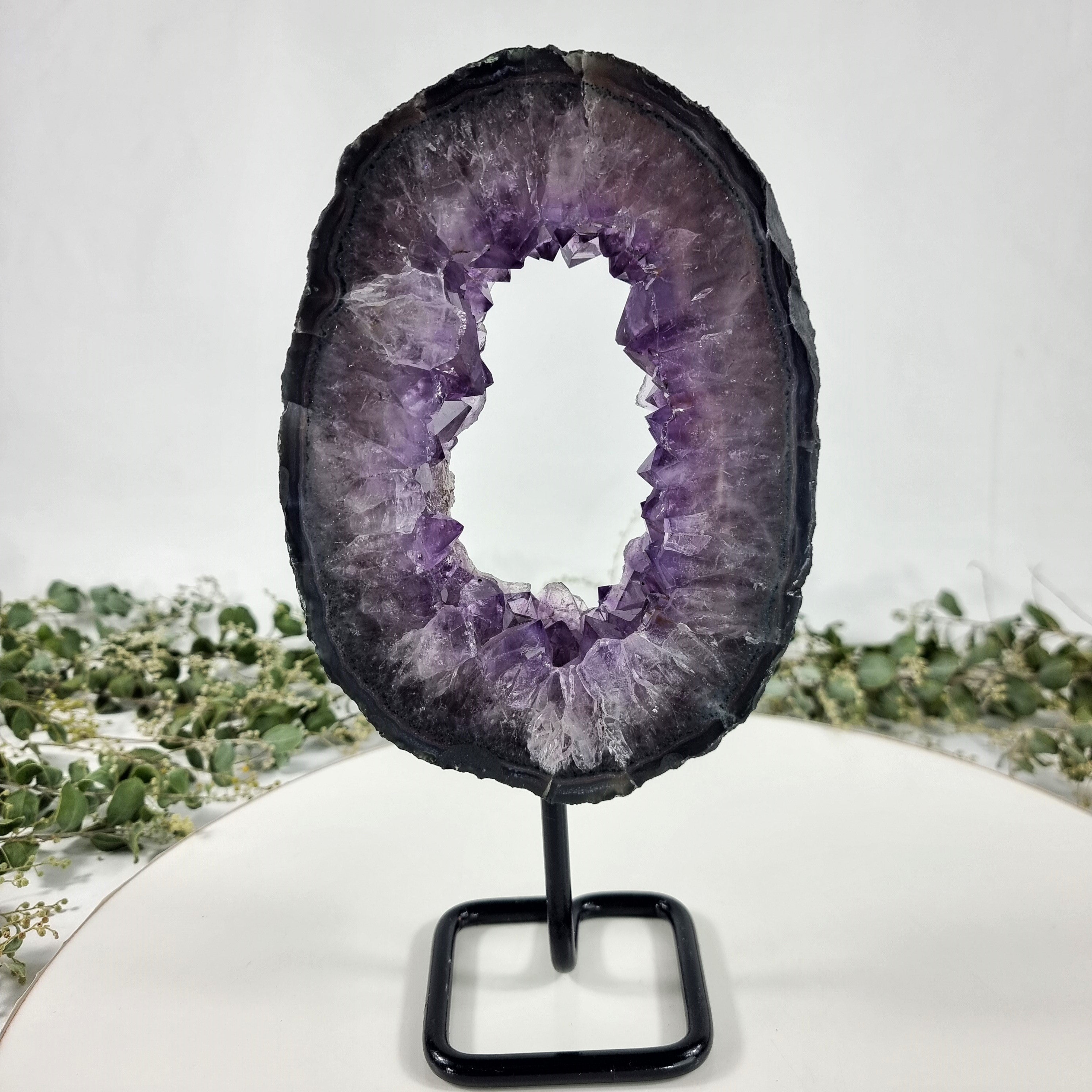 Extra Quality Brazilian Amethyst Crystal Portal iron base, 3.64 lbs & 10.60" tall #by Brcrystals