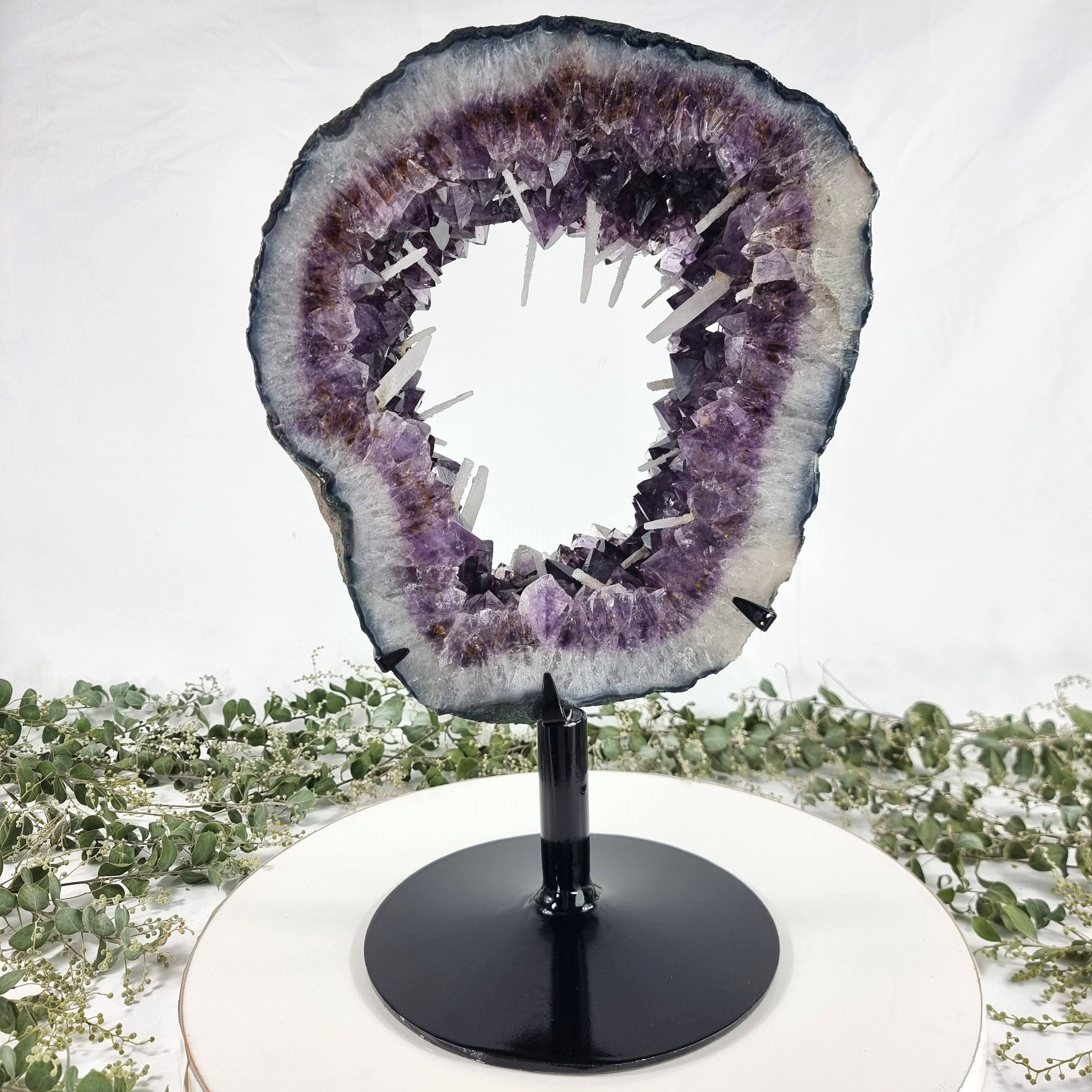 Extra Quality Brazilian Amethyst Crystal Portal iron base, 22.27 lbs & 16.55" tall #by Brcrystals