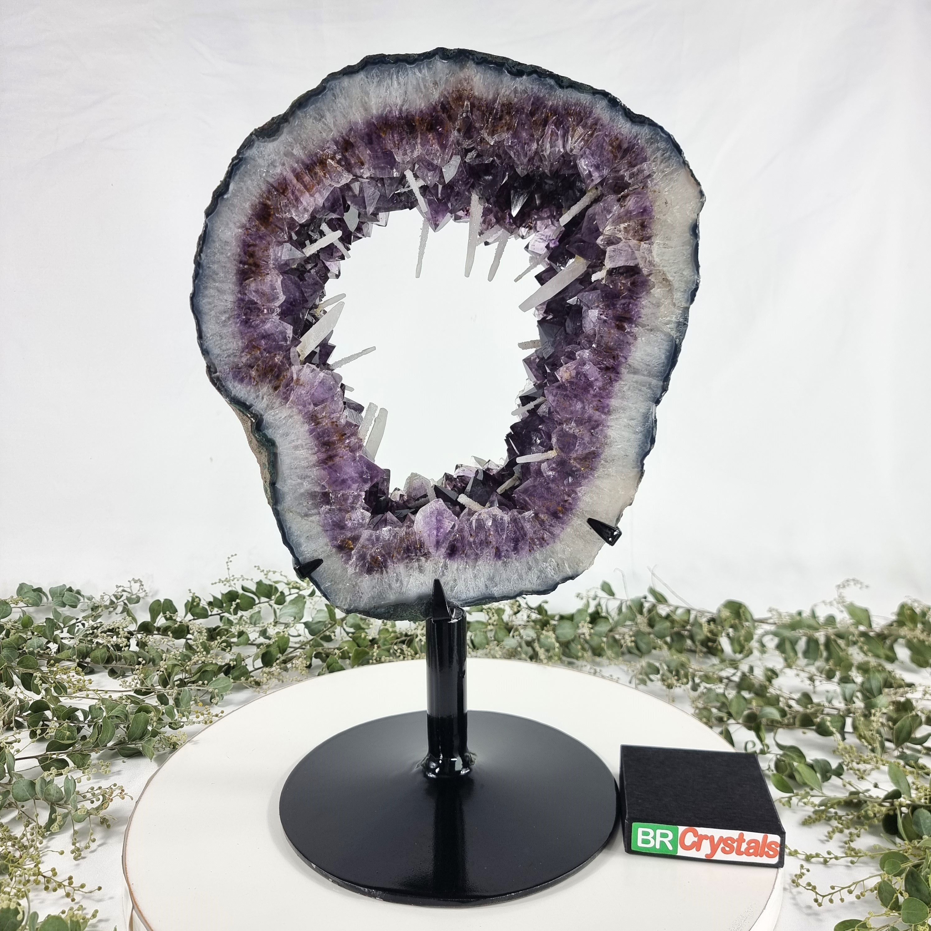 Extra Quality Brazilian Amethyst Crystal Portal iron base, 22.27 lbs & 16.55" tall #by Brcrystals