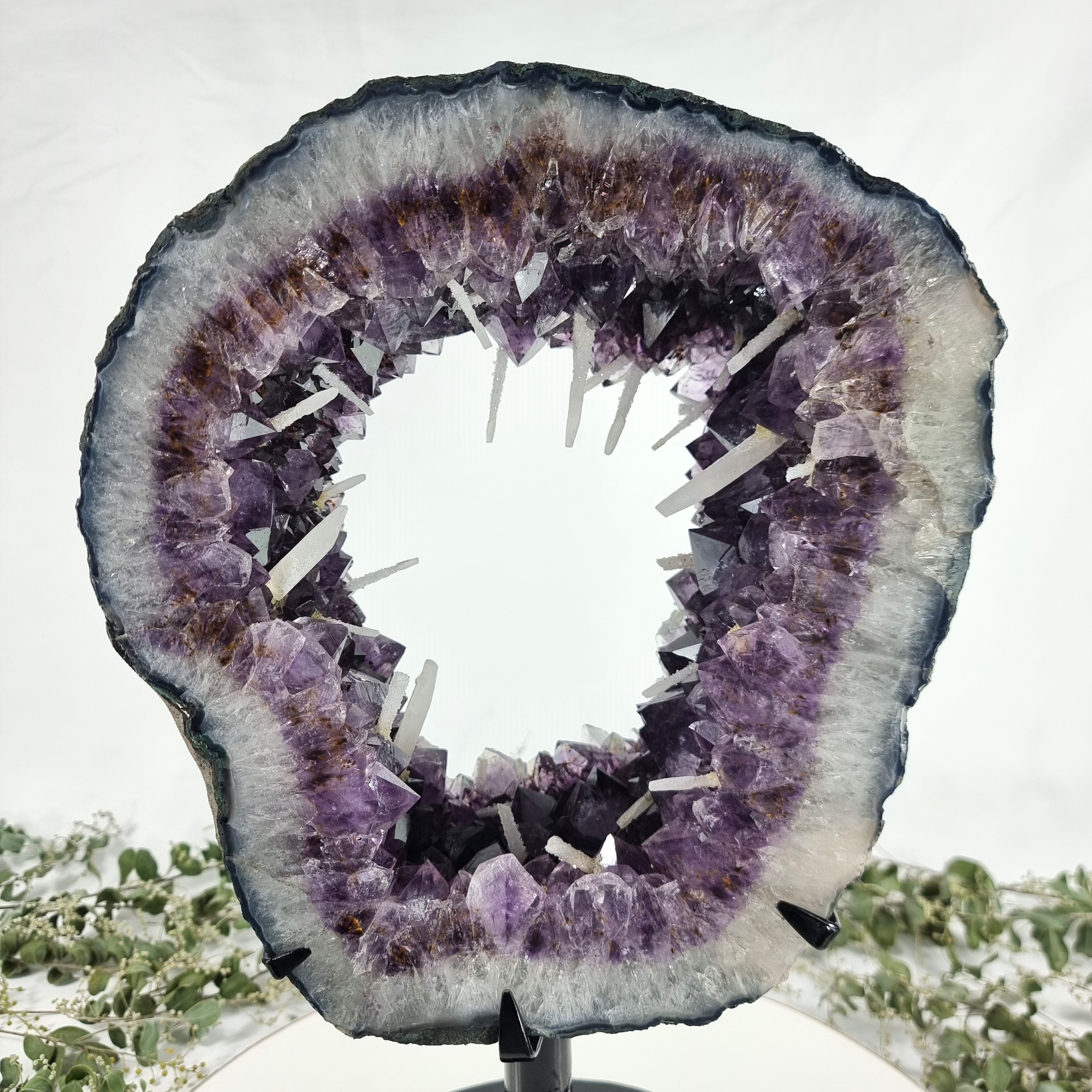 Extra Quality Brazilian Amethyst Crystal Portal iron base, 22.27 lbs & 16.55" tall #by Brcrystals