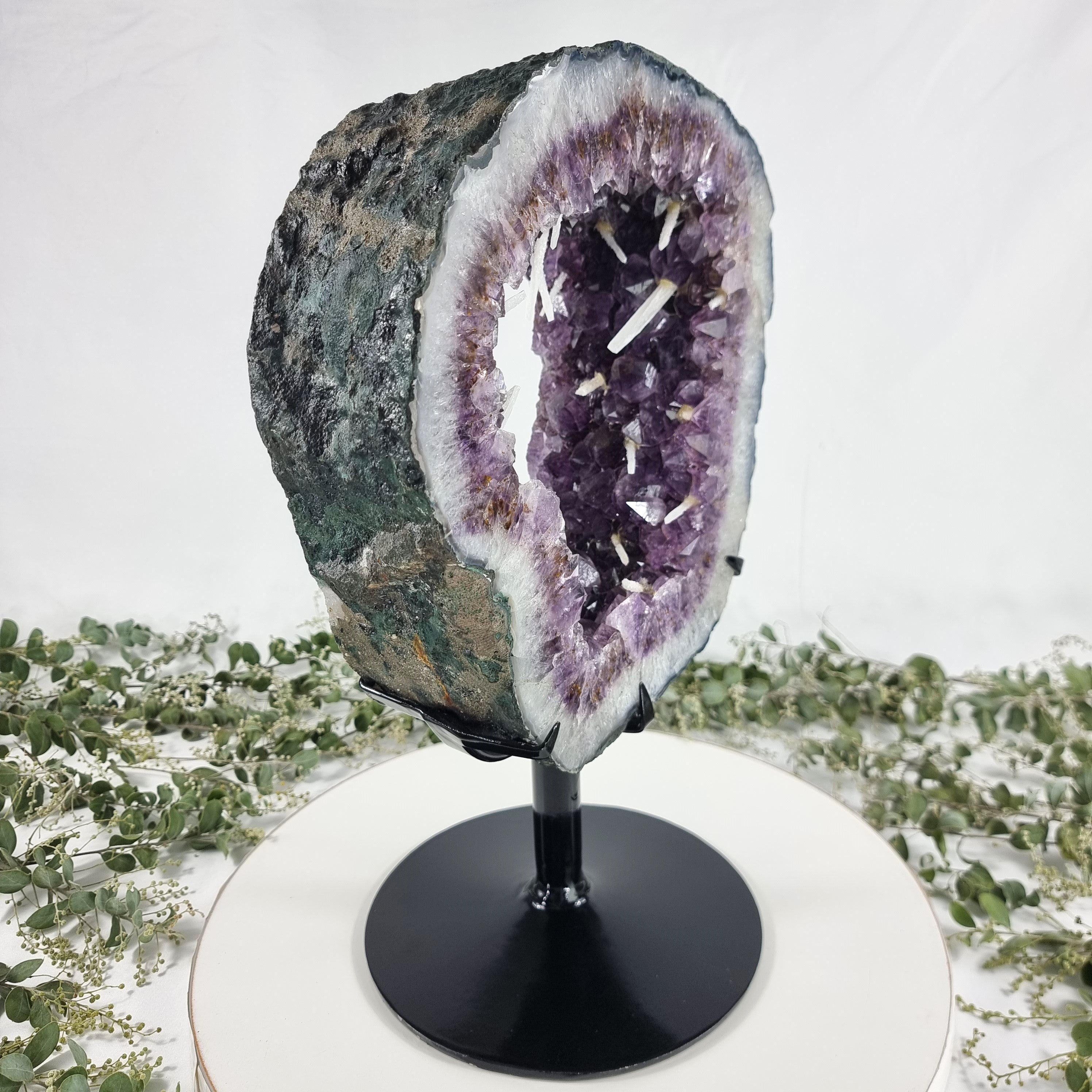 Extra Quality Brazilian Amethyst Crystal Portal iron base, 22.27 lbs & 16.55" tall #by Brcrystals