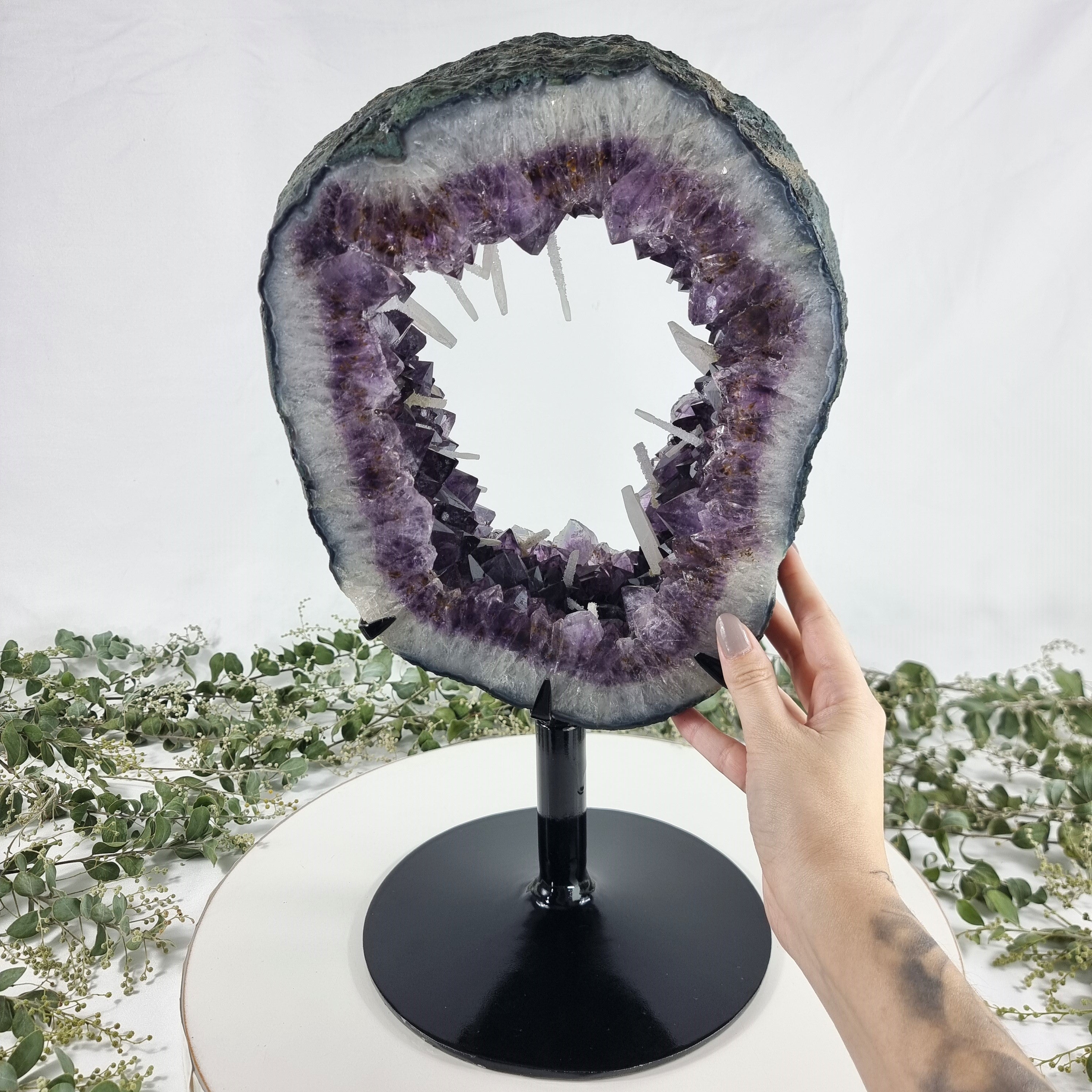 Extra Quality Brazilian Amethyst Crystal Portal iron base, 22.27 lbs & 16.55" tall #by Brcrystals