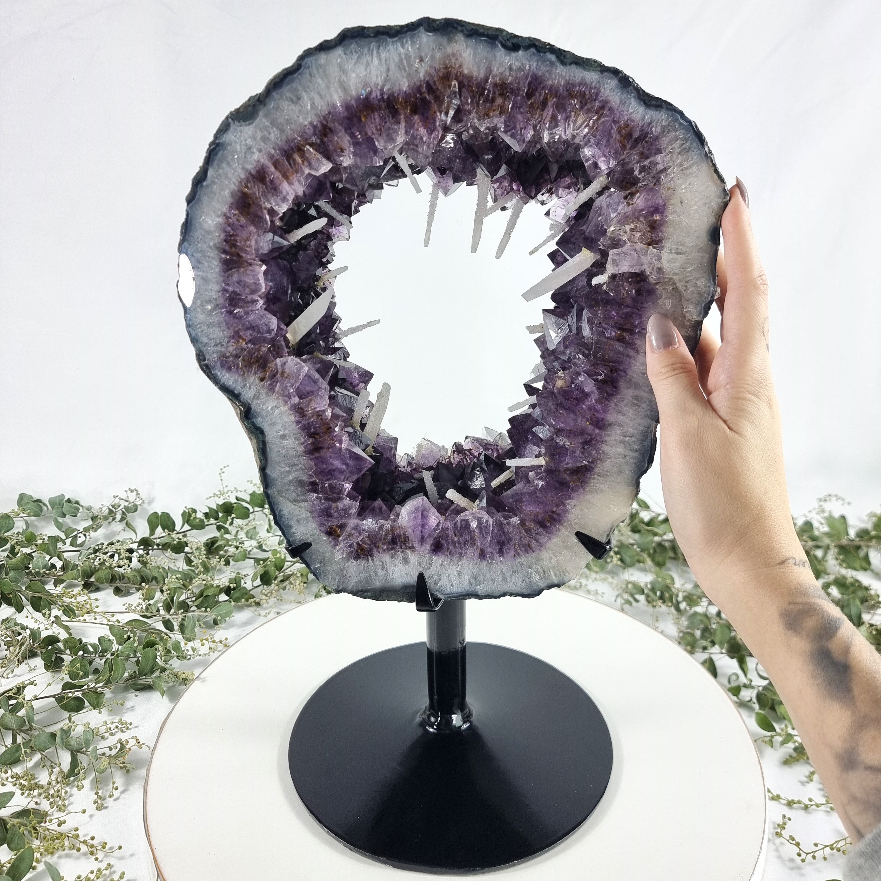 Extra Quality Brazilian Amethyst Crystal Portal iron base, 22.27 lbs & 16.55" tall #by Brcrystals