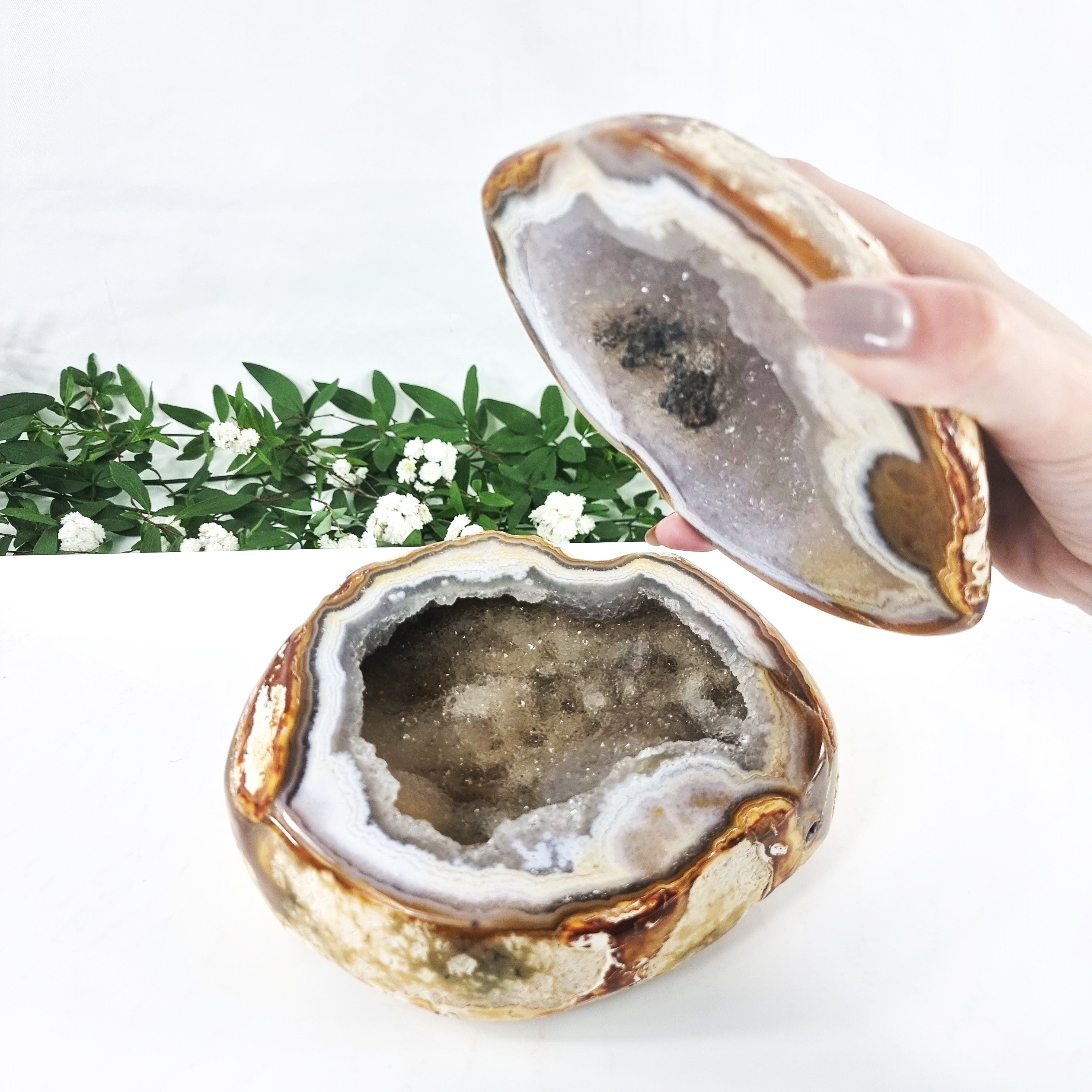 Quality Agate Geode "Jewelry Box", 5.70 lbs & 4.33" Tall #by Brcrystals