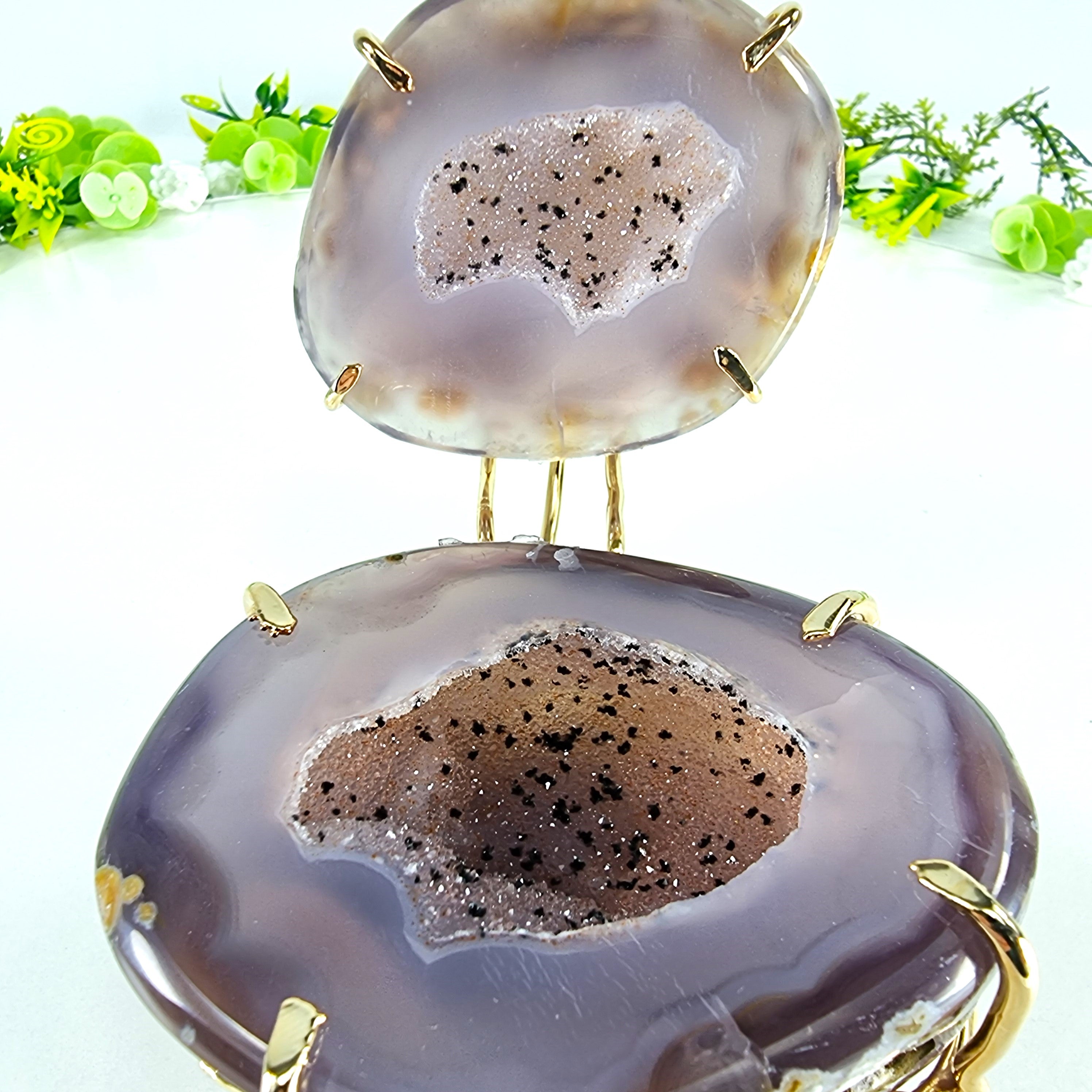 Natural Geode Agate Jewelry Box - Agate Druzy Jewelry Box