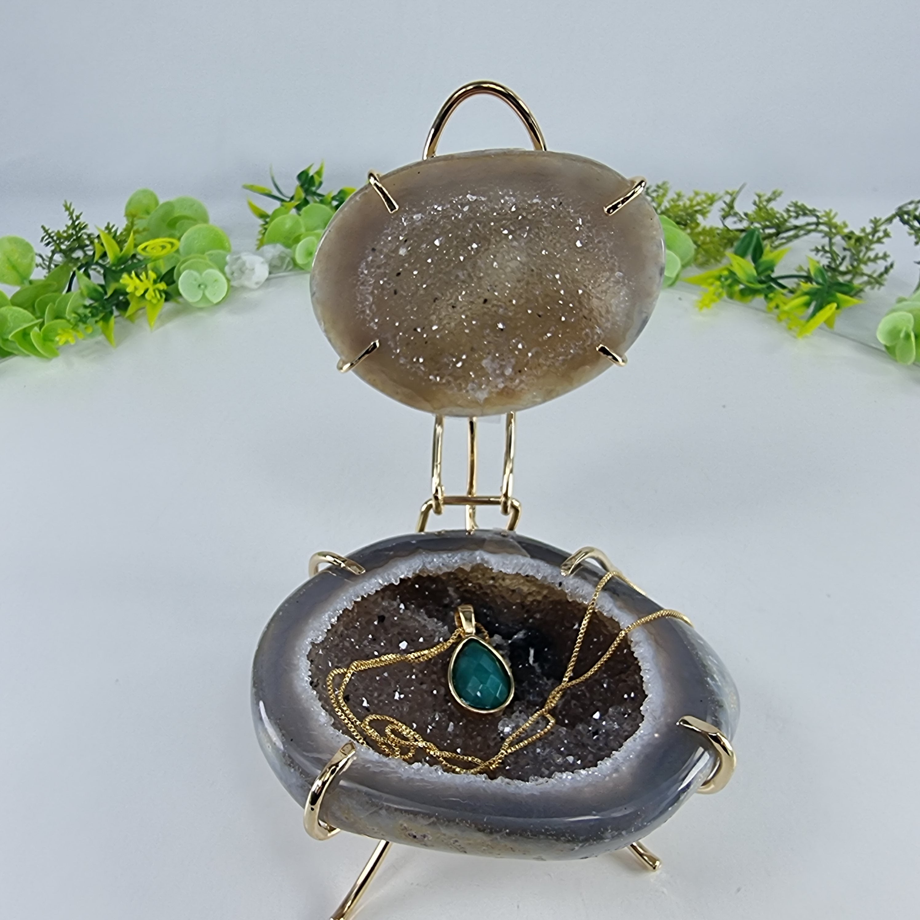 Natural Geode Agate Jewelry Box - Agate Druzy Jewelry Box