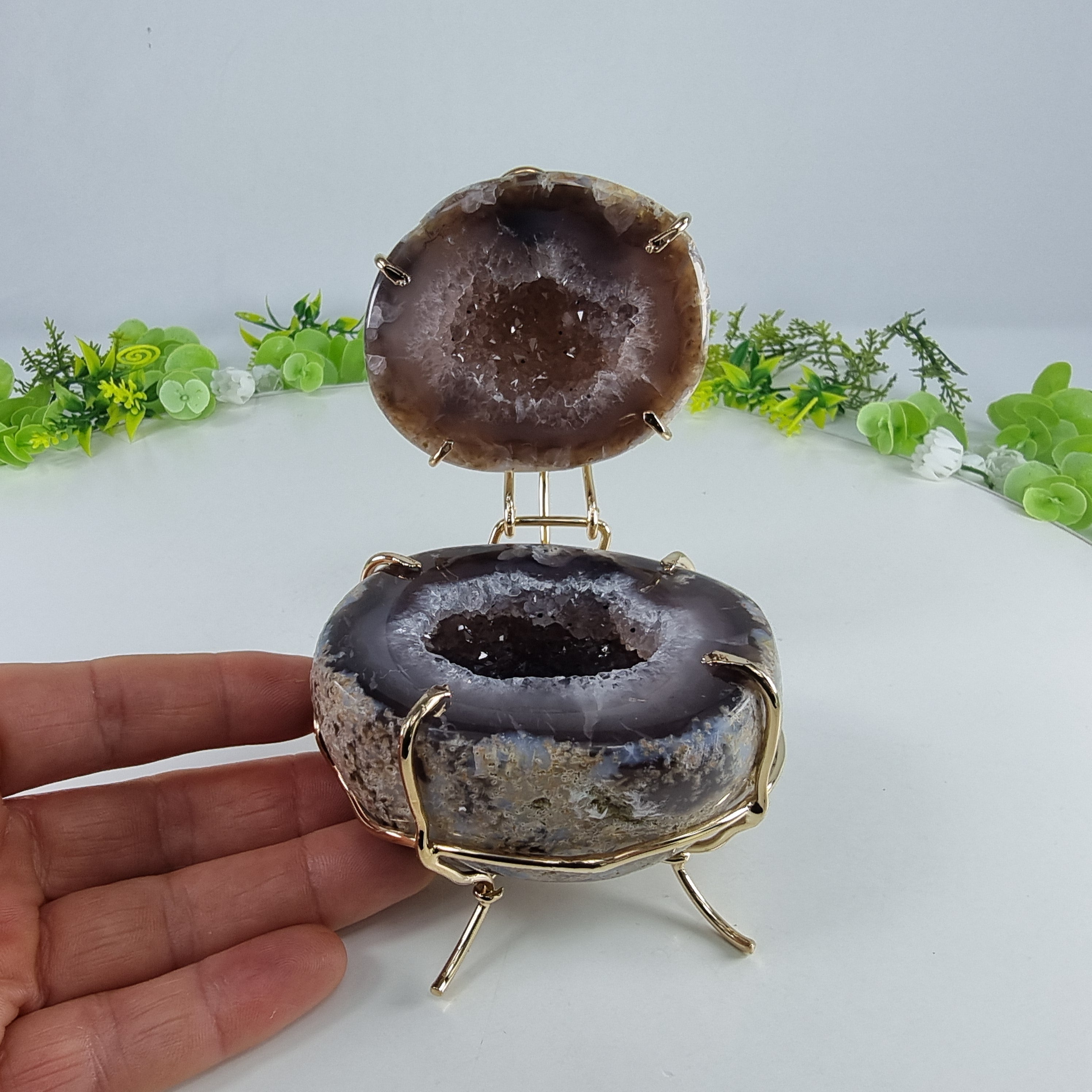 Natural Geode Agate Jewelry Box - Agate Druzy Jewelry Box