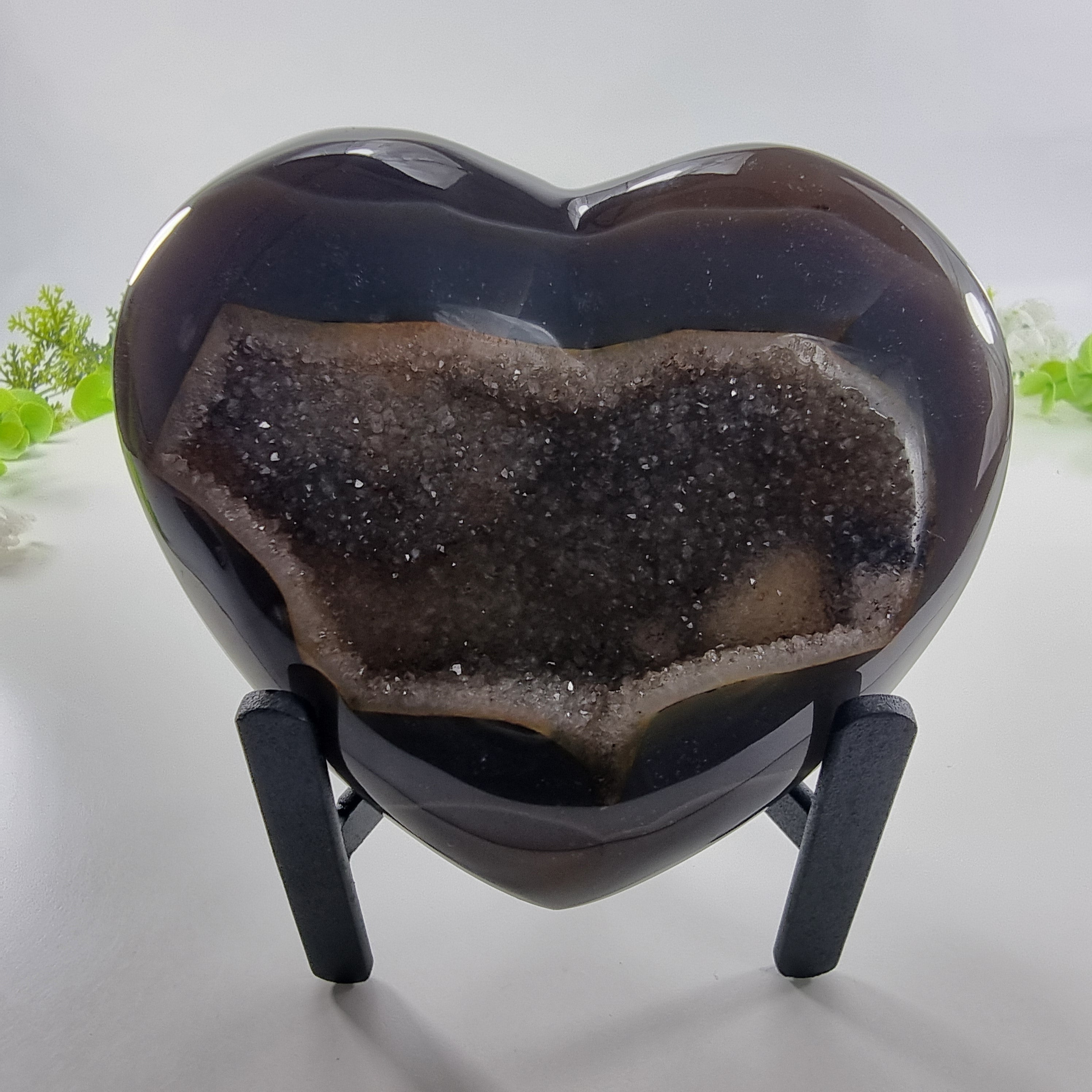 Corazón de Ágatas Naturales | Altura 11,5 cm, con 0,745 kgs | Pieza Artesanal BR Crystals
