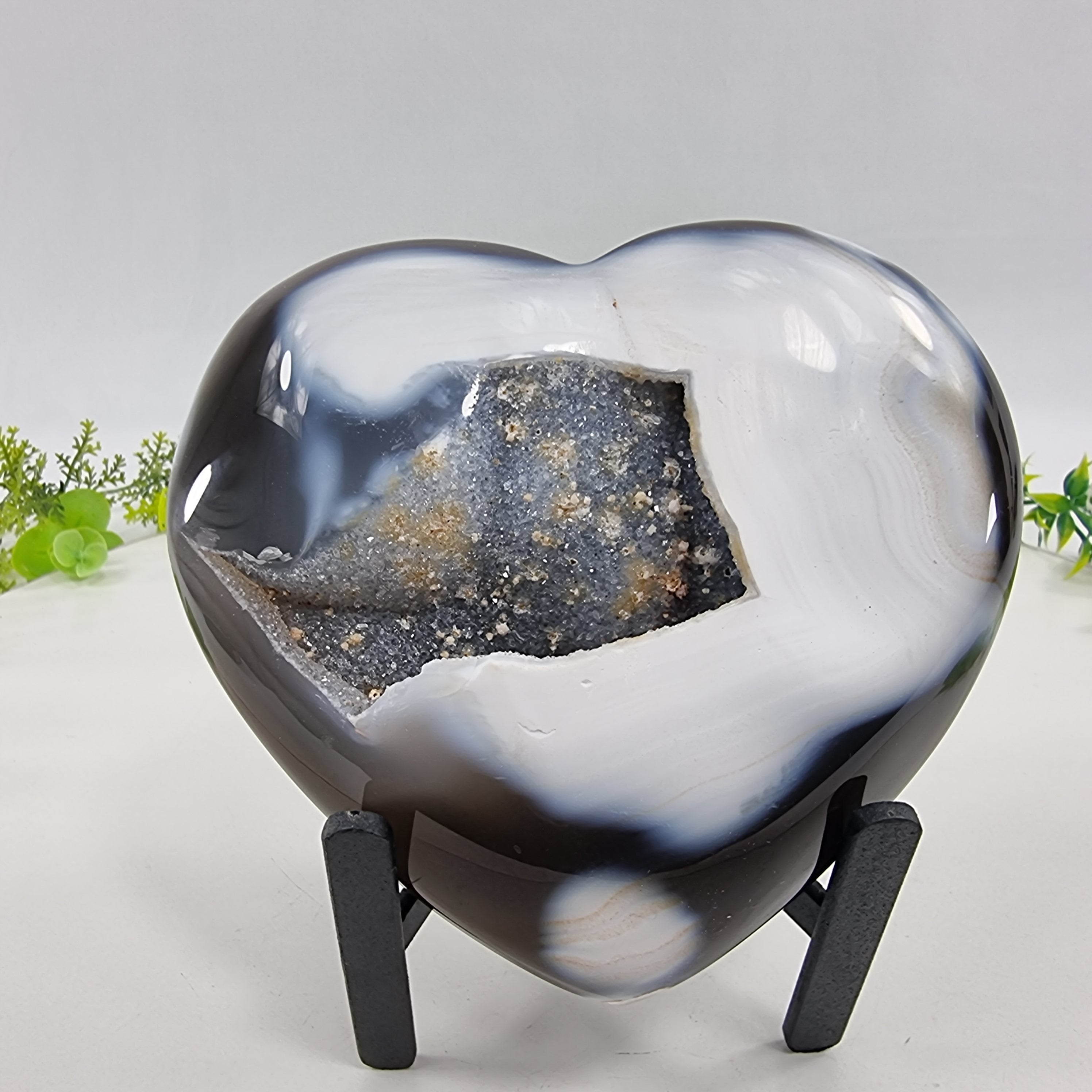 Corazón de Ágatas Naturales | Altura 11,5 cm, con 0,720 kg | Pieza Artesanal BR Crystals