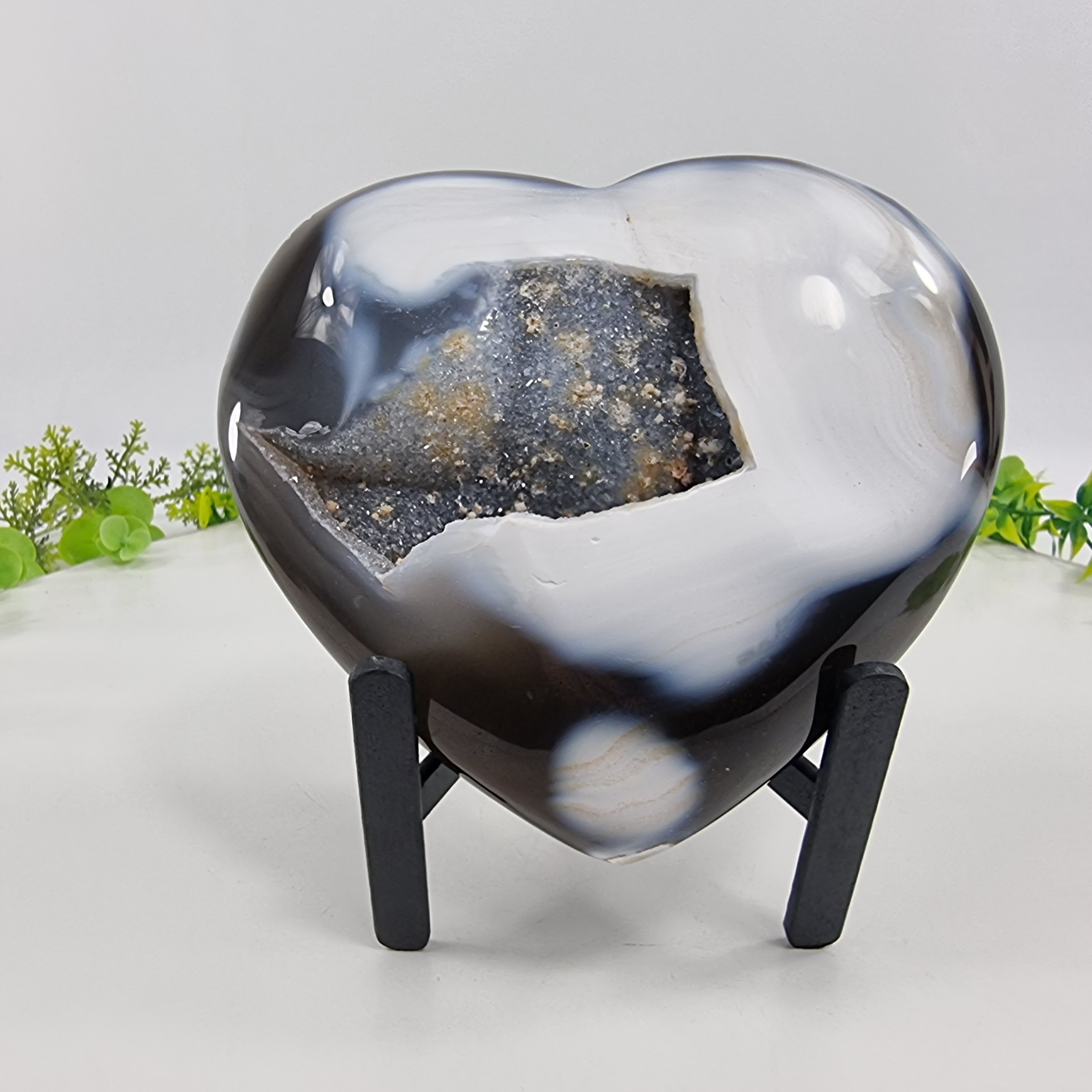 Corazón de Ágatas Naturales | Altura 11,5 cm, con 0,720 kg | Pieza Artesanal BR Crystals