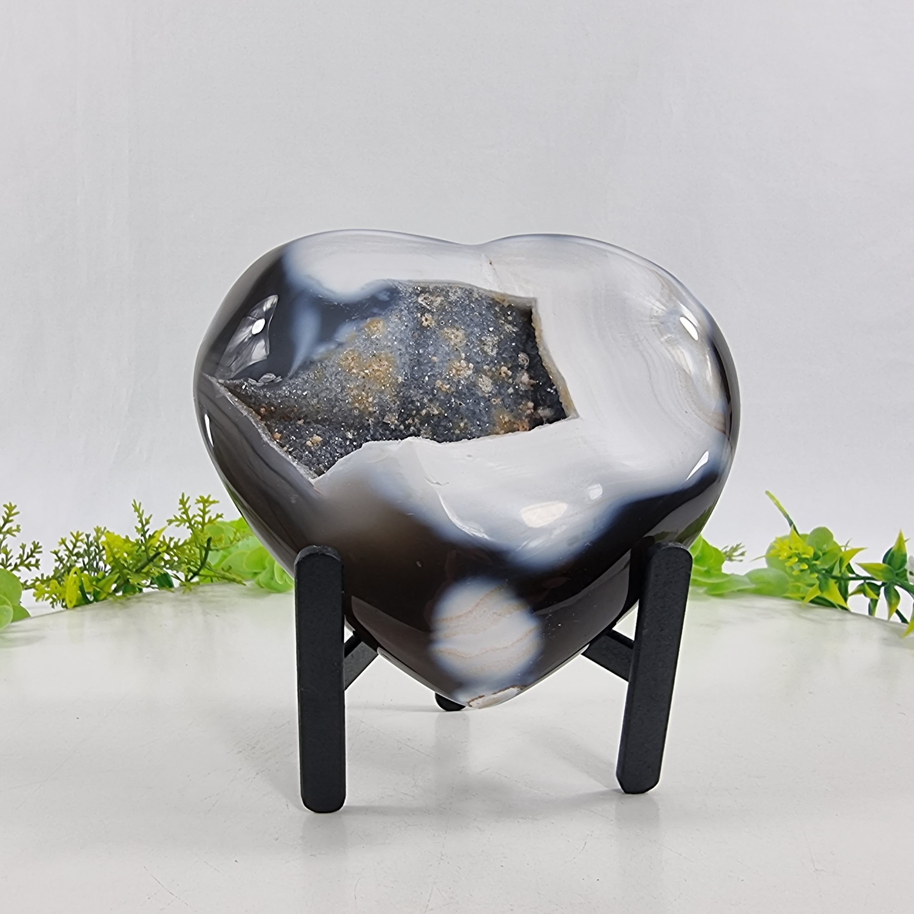 Corazón de Ágatas Naturales | Altura 11,5 cm, con 0,720 kg | Pieza Artesanal BR Crystals