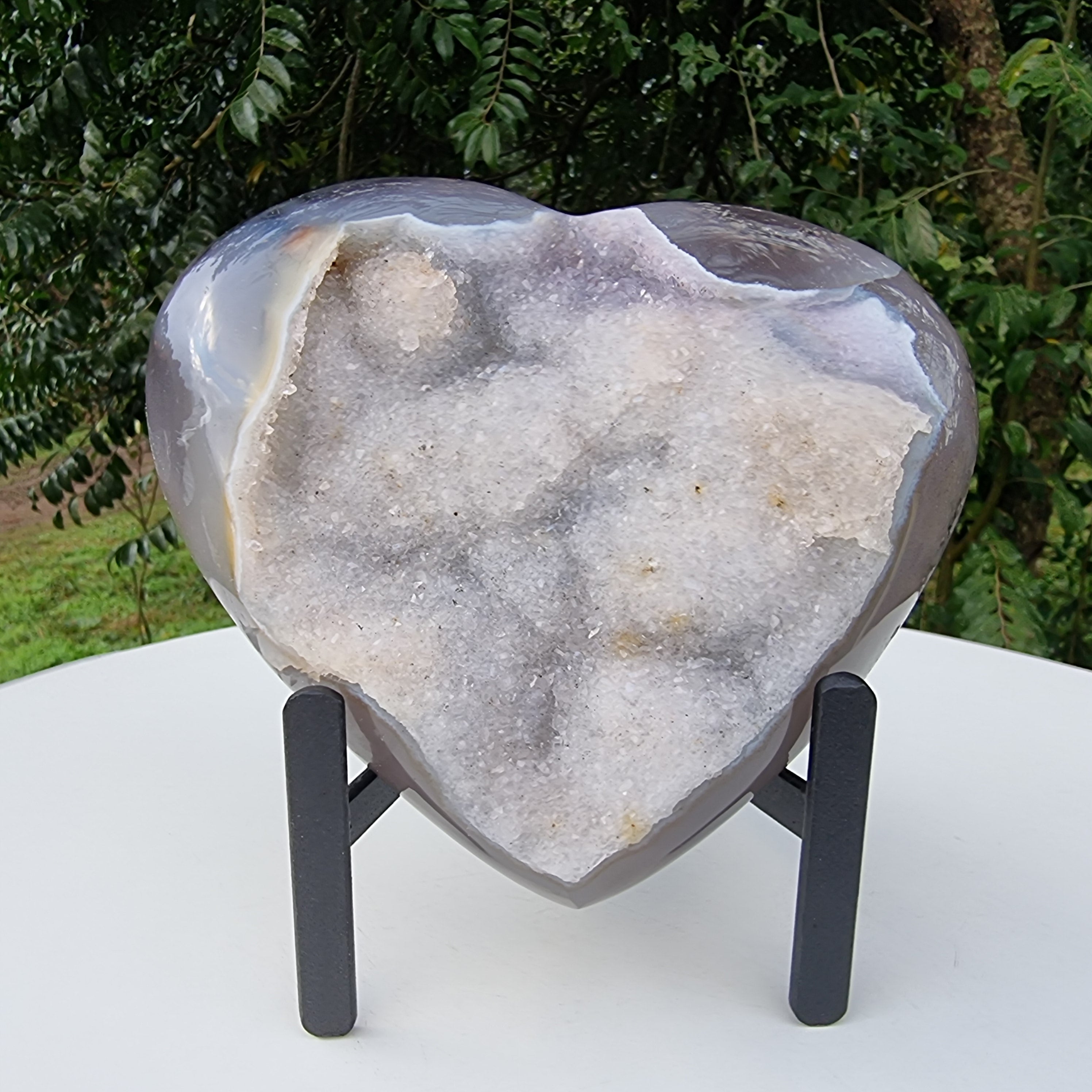 Corazón de Ágatas Naturales | Altura 11,5 cm, con 0,710 kgs | Pieza Artesanal BR Crystals