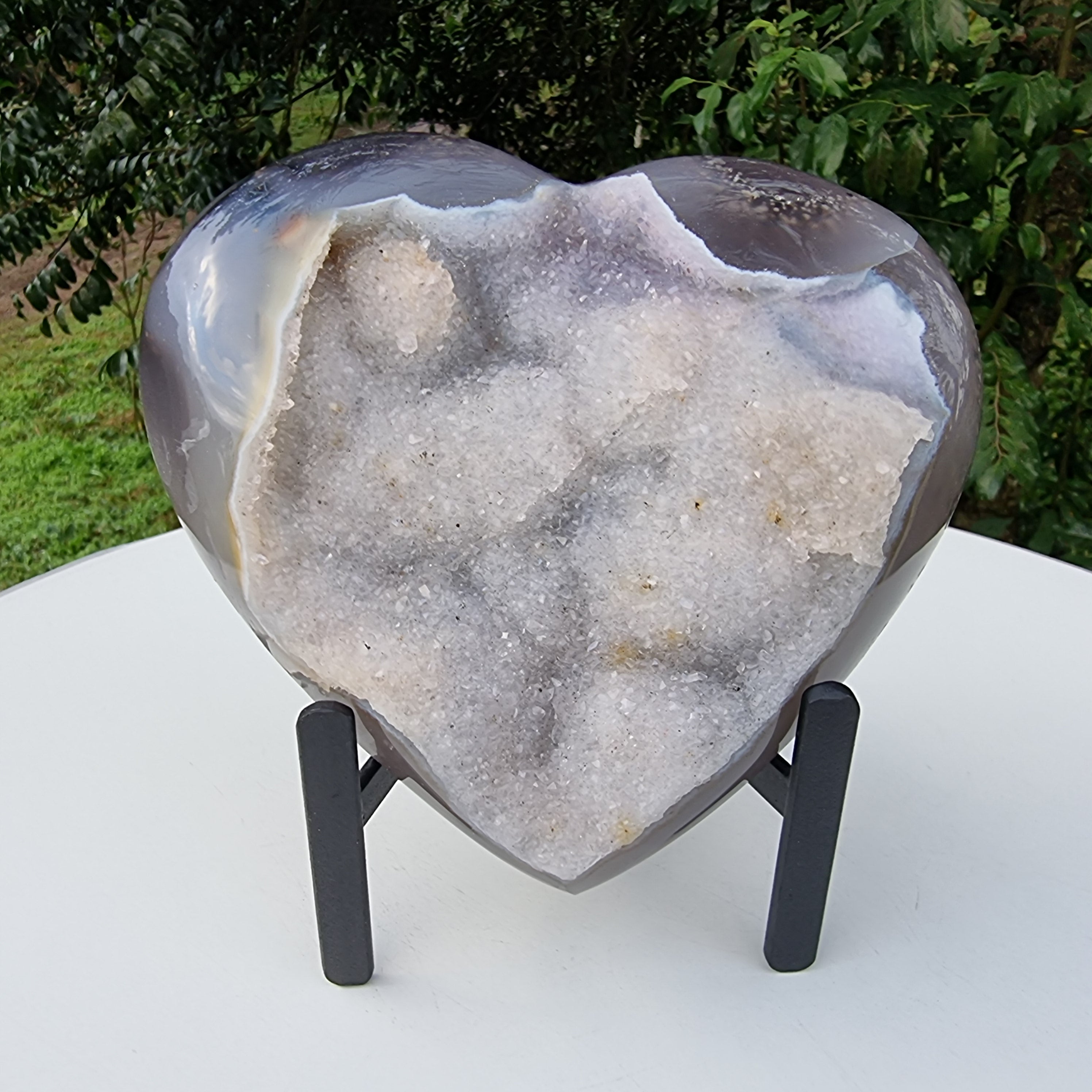 Corazón de Ágatas Naturales | Altura 11,5 cm, con 0,710 kgs | Pieza Artesanal BR Crystals