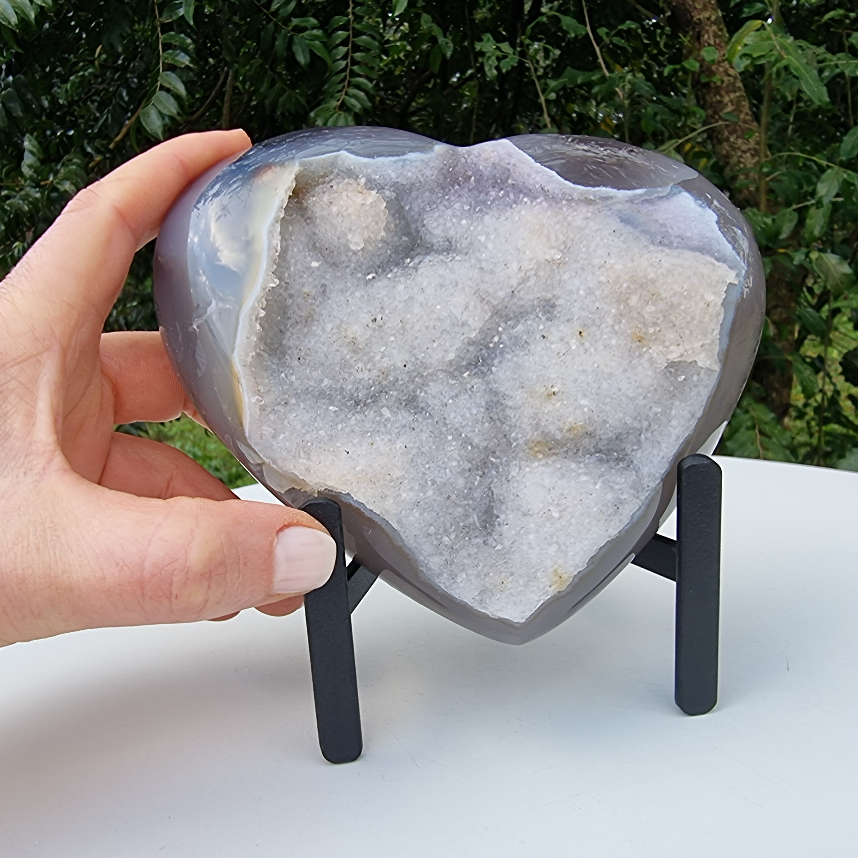 Corazón de Ágatas Naturales | Altura 11,5 cm, con 0,710 kgs | Pieza Artesanal BR Crystals