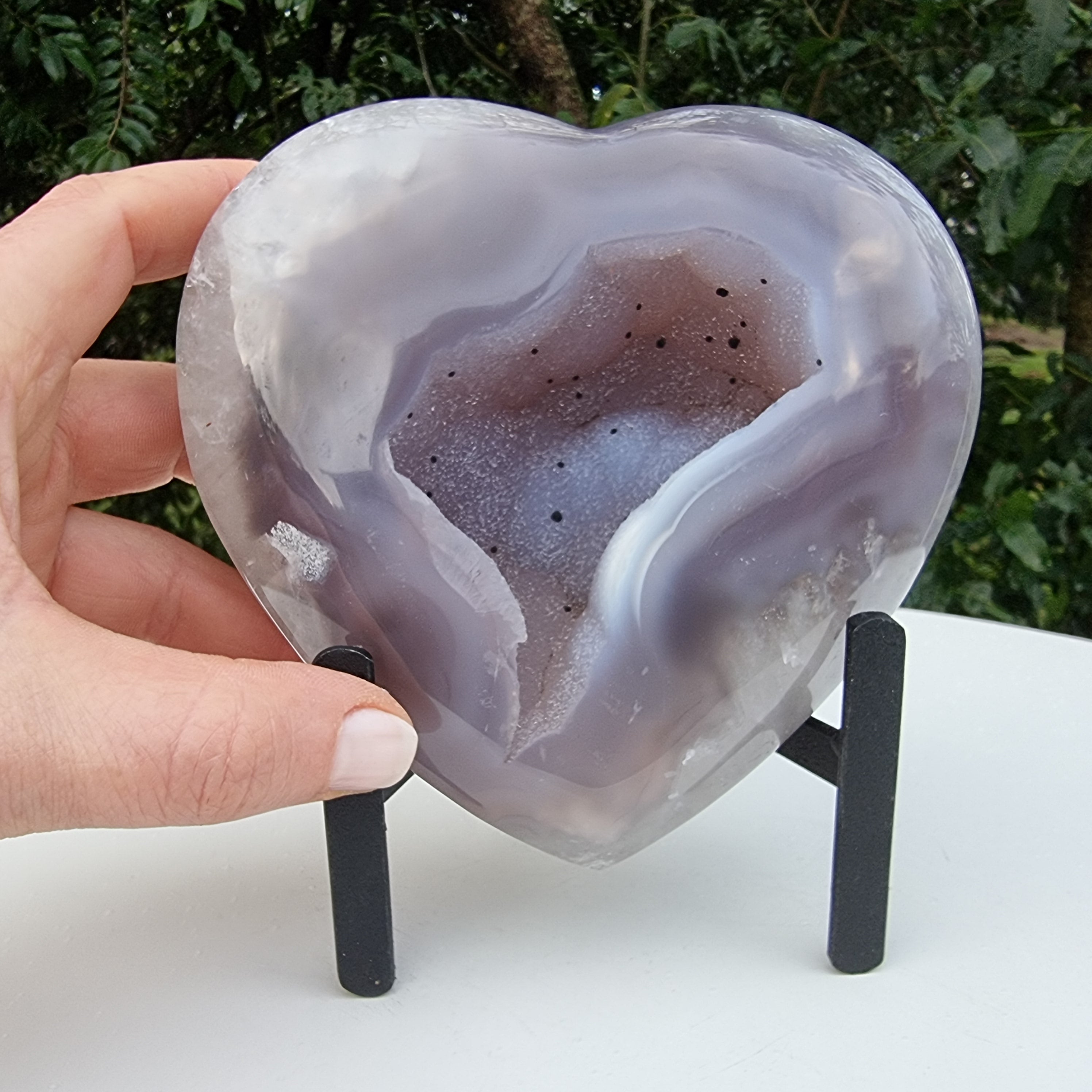 Corazón de Ágatas Naturales | Altura 11,5 cm, con 0,700 kgs | Pieza Artesanal BR Crystals