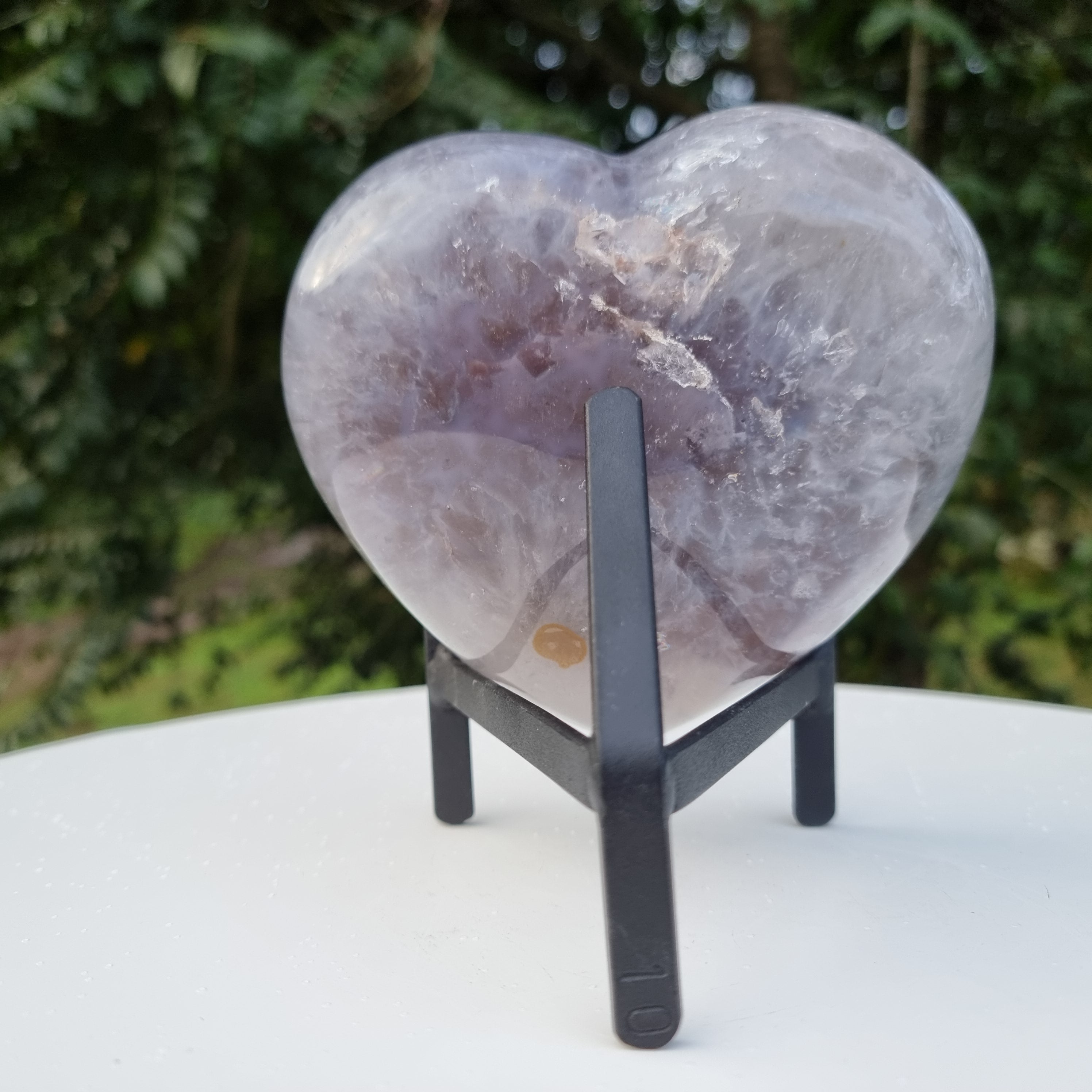 Agate Heart Geode, Extra Quality, metal stand, 1.39 lbs & 4.51" Tall #by Brcrystals