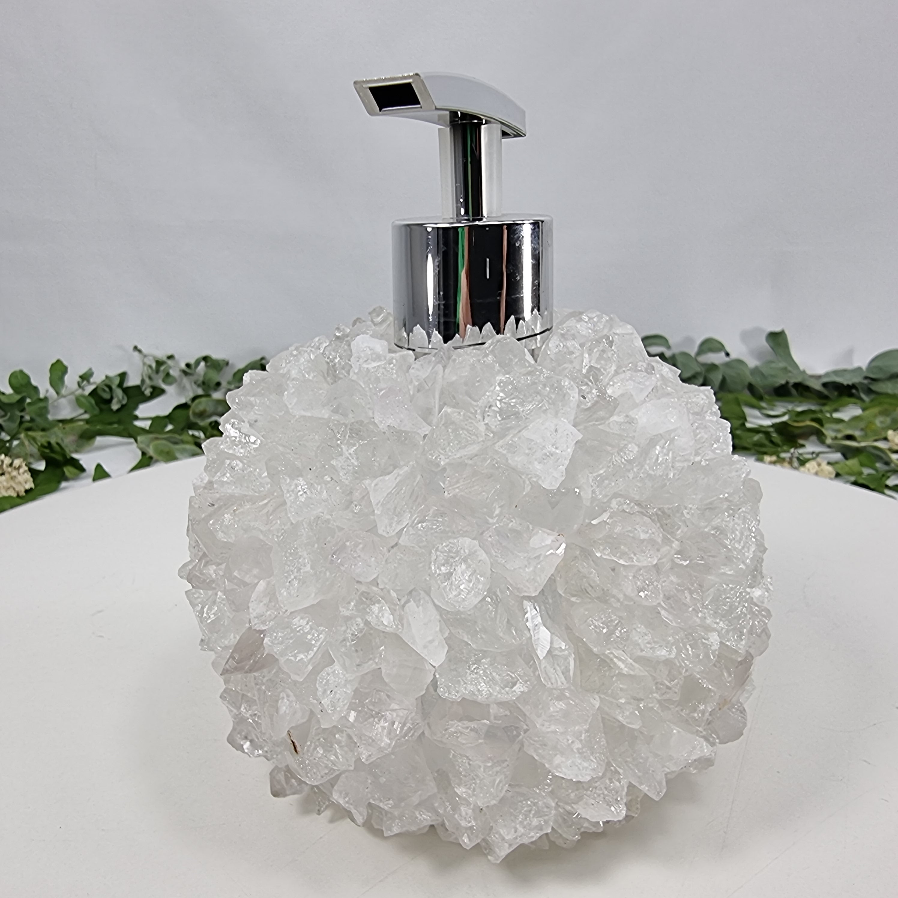 Crystal Soap Dispenser | Extra Quality 15 cm high | Golden and Silver Spout | Energy, Beauty and Sophistication