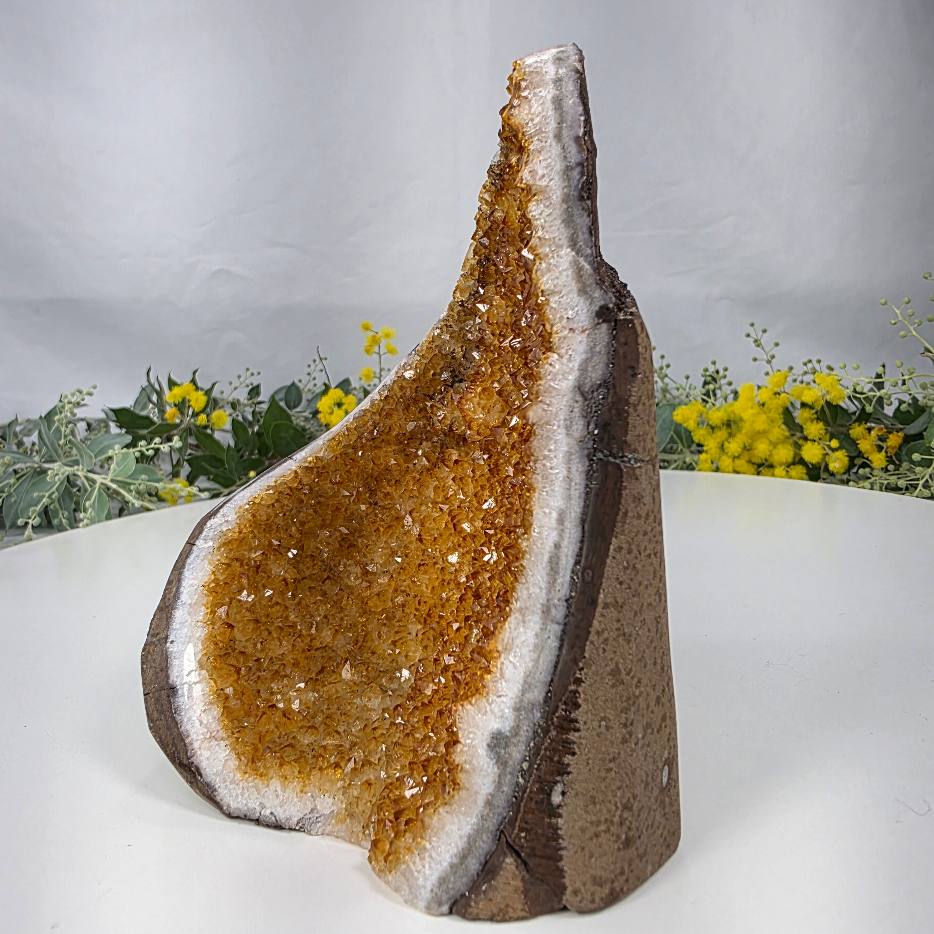 Special Citrine Cluster | Weight 0.80 Kgs, Height 13 cm | Handcrafted Piece BR Crystals