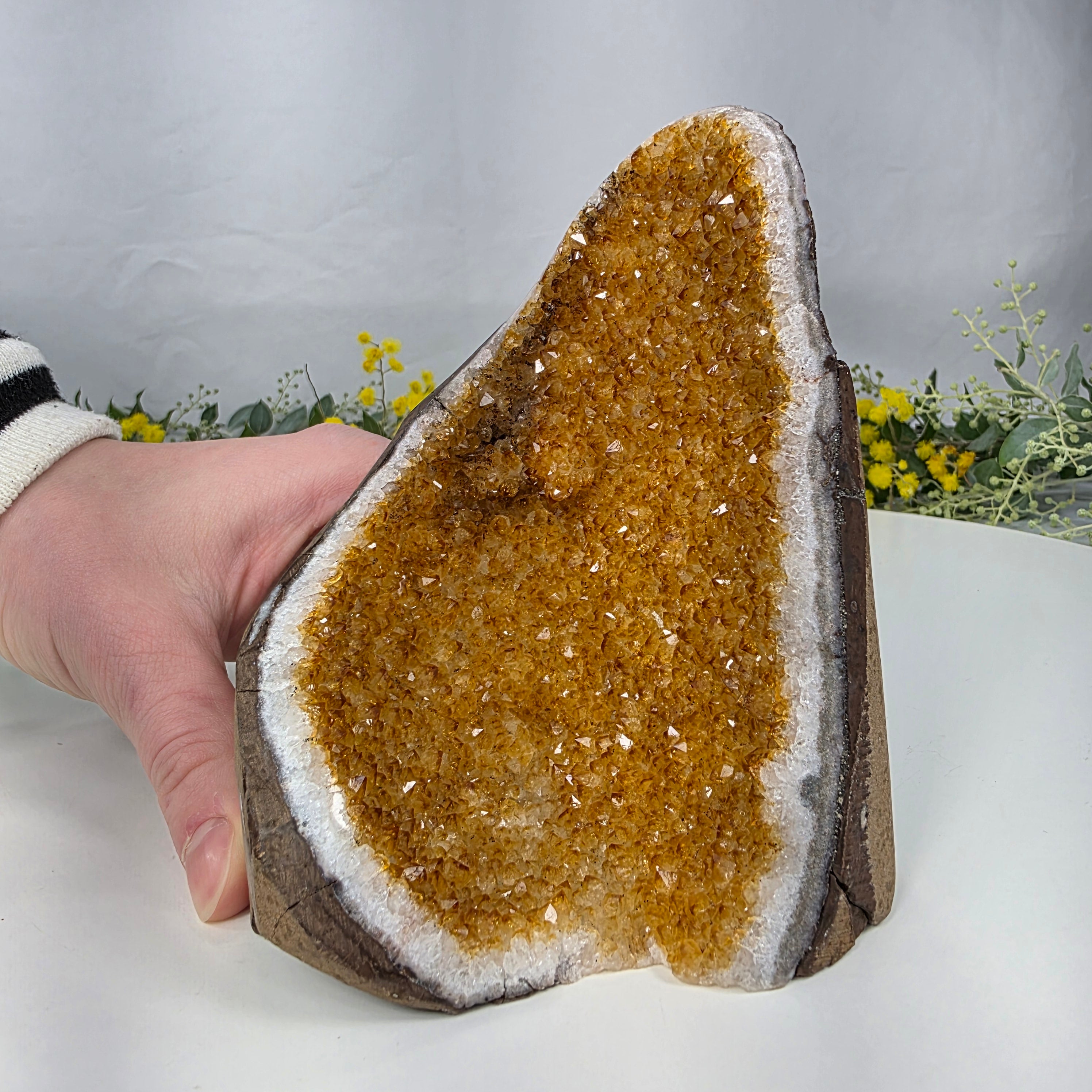 Drusa de Citrino Especial | Peso 0,80 kg, Altura de 13 cm | Pieza Artesanal BR Crystals