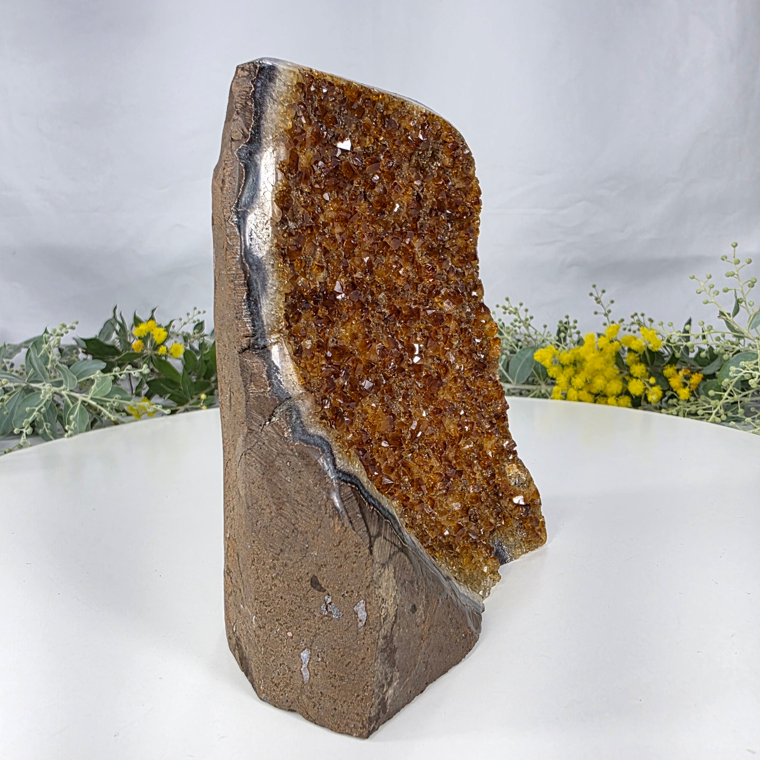 Drusa de Citrino Especial | Peso 1,15 Kgs, Altura de 14 cm | Pieza Artesanal BR Crystals