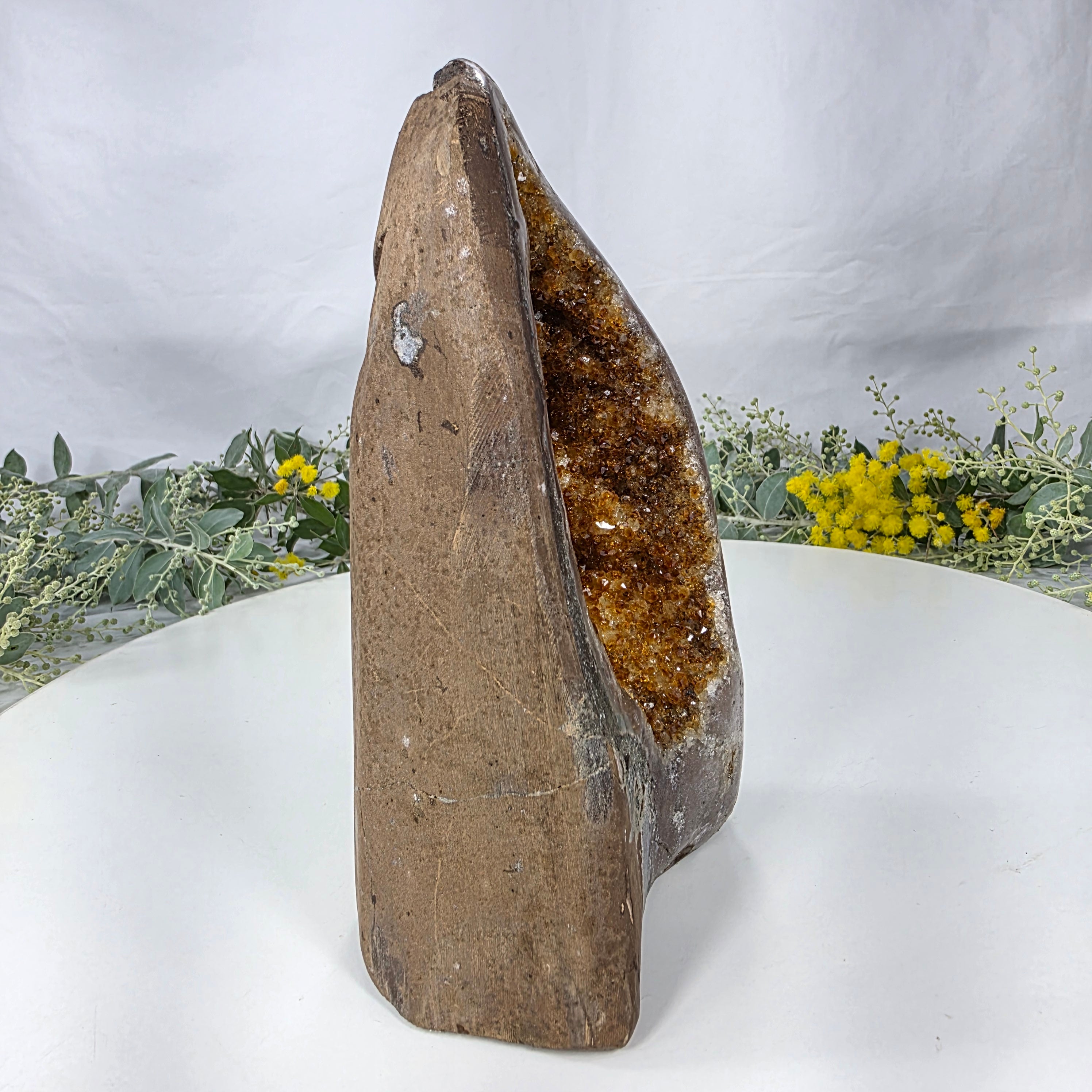 Special Citrine Geode | Weight 1.20 Kgs, Height 19 cm | Handcrafted BR Crystals Piece