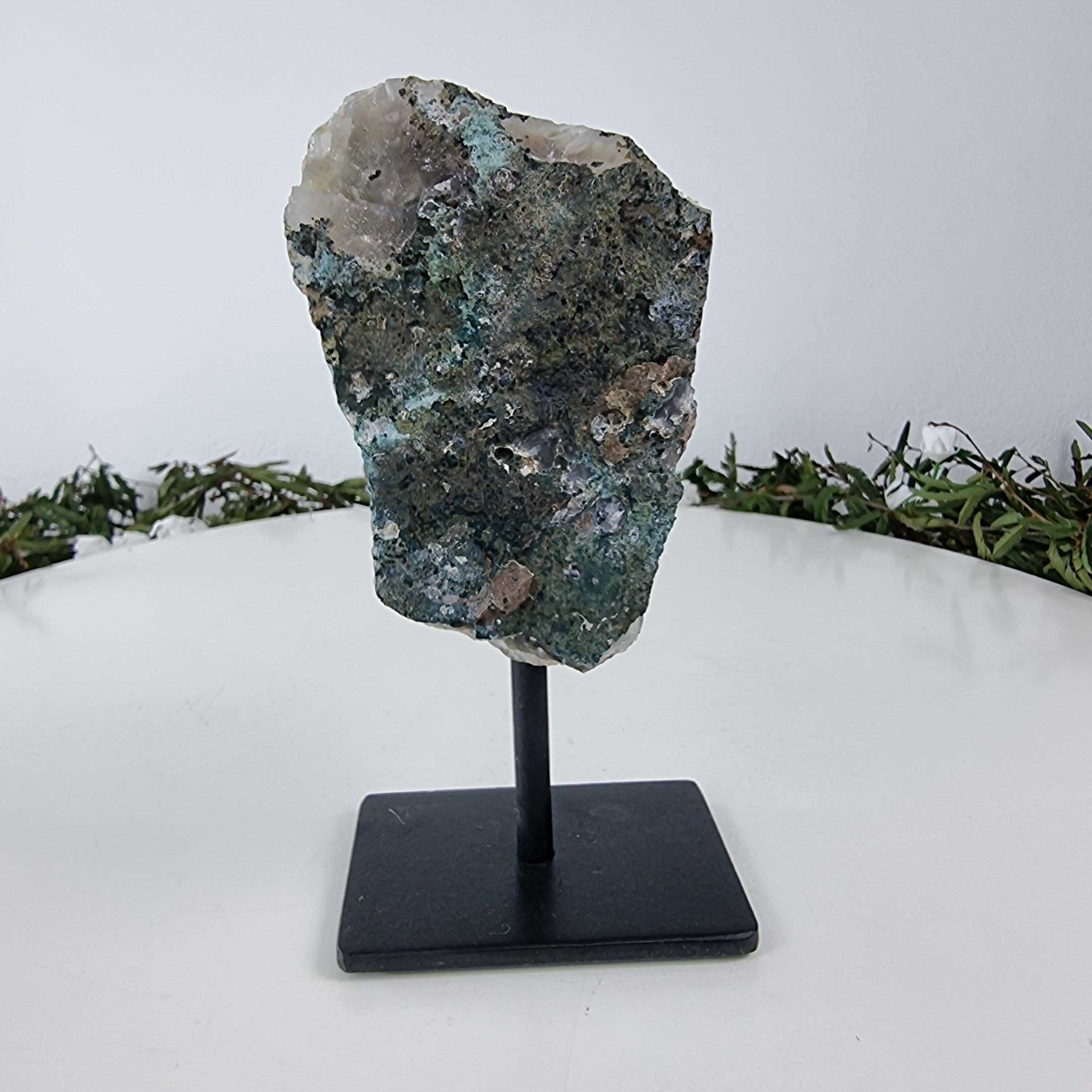 Small Amethyst Druze | Black Iron Base | 1 Unit, Size 15 cm | Energy, Beauty, and Sophistication