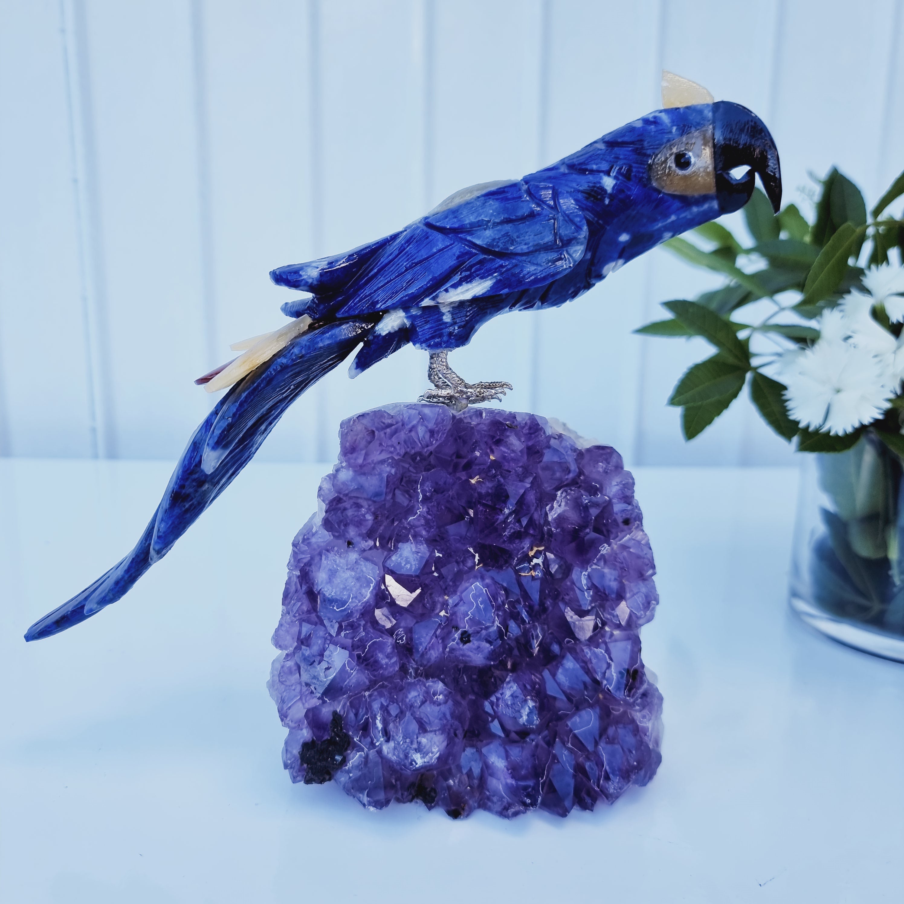 Pájaro de SODALITA Natural Especial | Peso 2,00 Kgs, Altura 21 cm | Exclusivo, Energía y Belleza