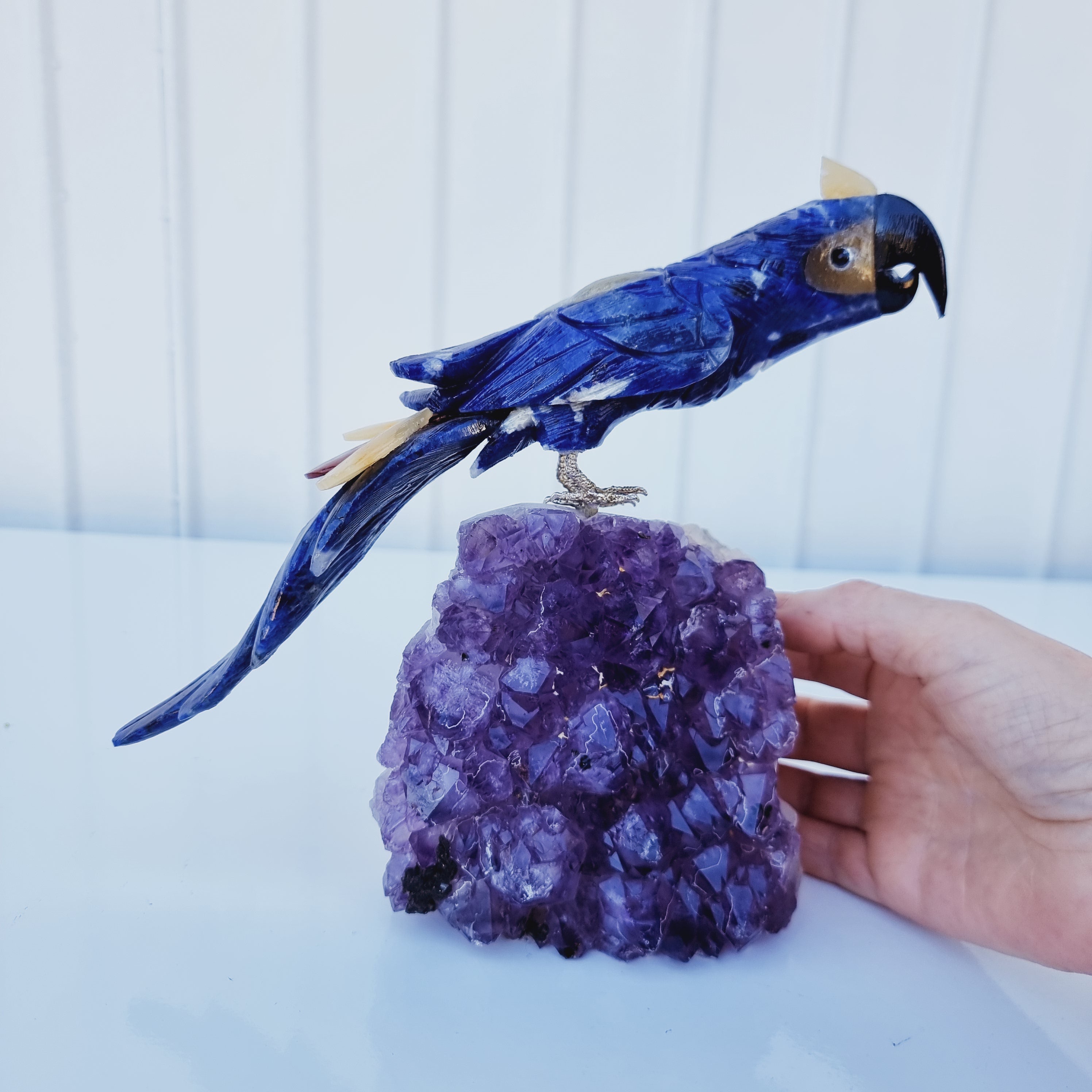 Pájaro de SODALITA Natural Especial | Peso 2,00 Kgs, Altura 21 cm | Exclusivo, Energía y Belleza