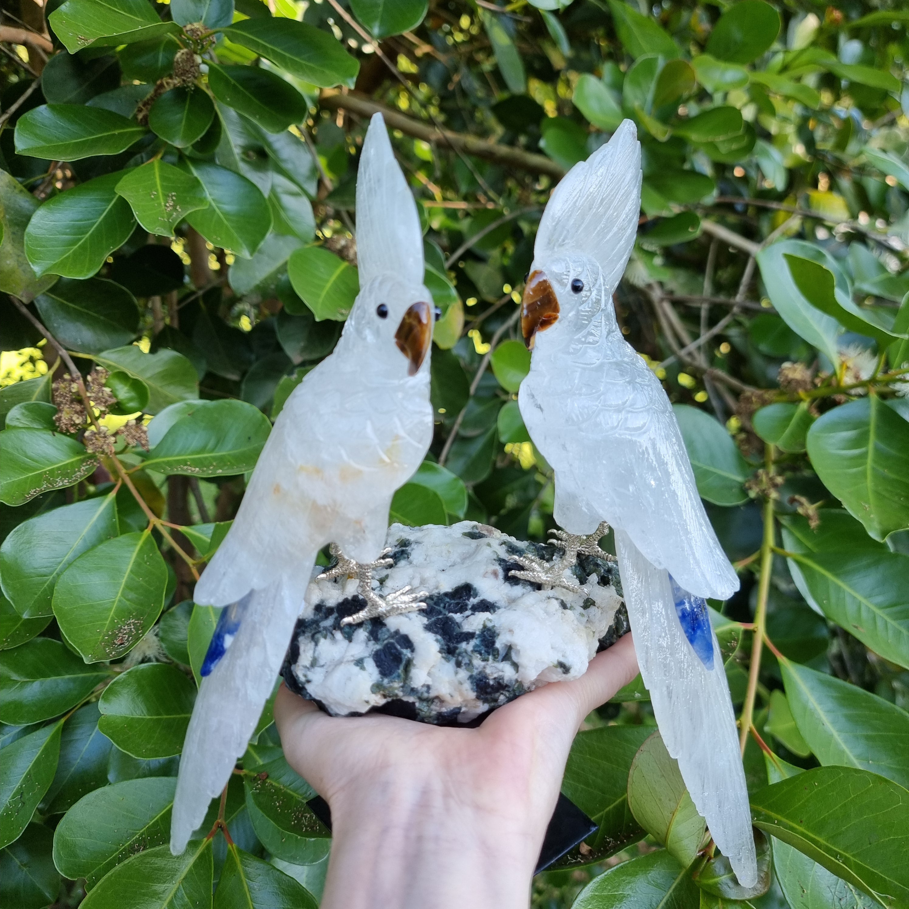 Pájaros de Cristal Natural Especial | Peso 2,56 Kgs, Altura 30 cm | Exclusivo, Energía y Belleza