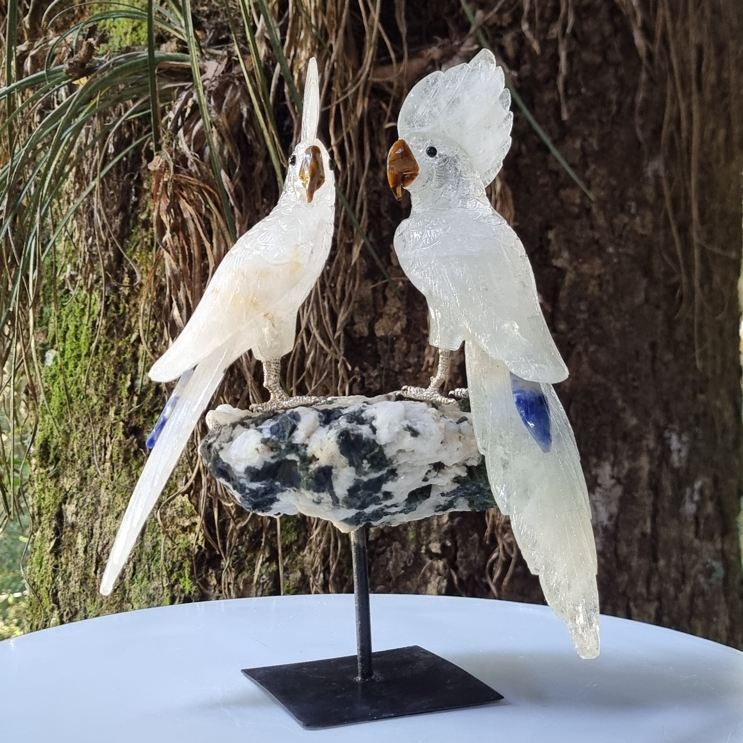 Pájaros de Cristal Natural Especial | Peso 2,56 Kgs, Altura 30 cm | Exclusivo, Energía y Belleza