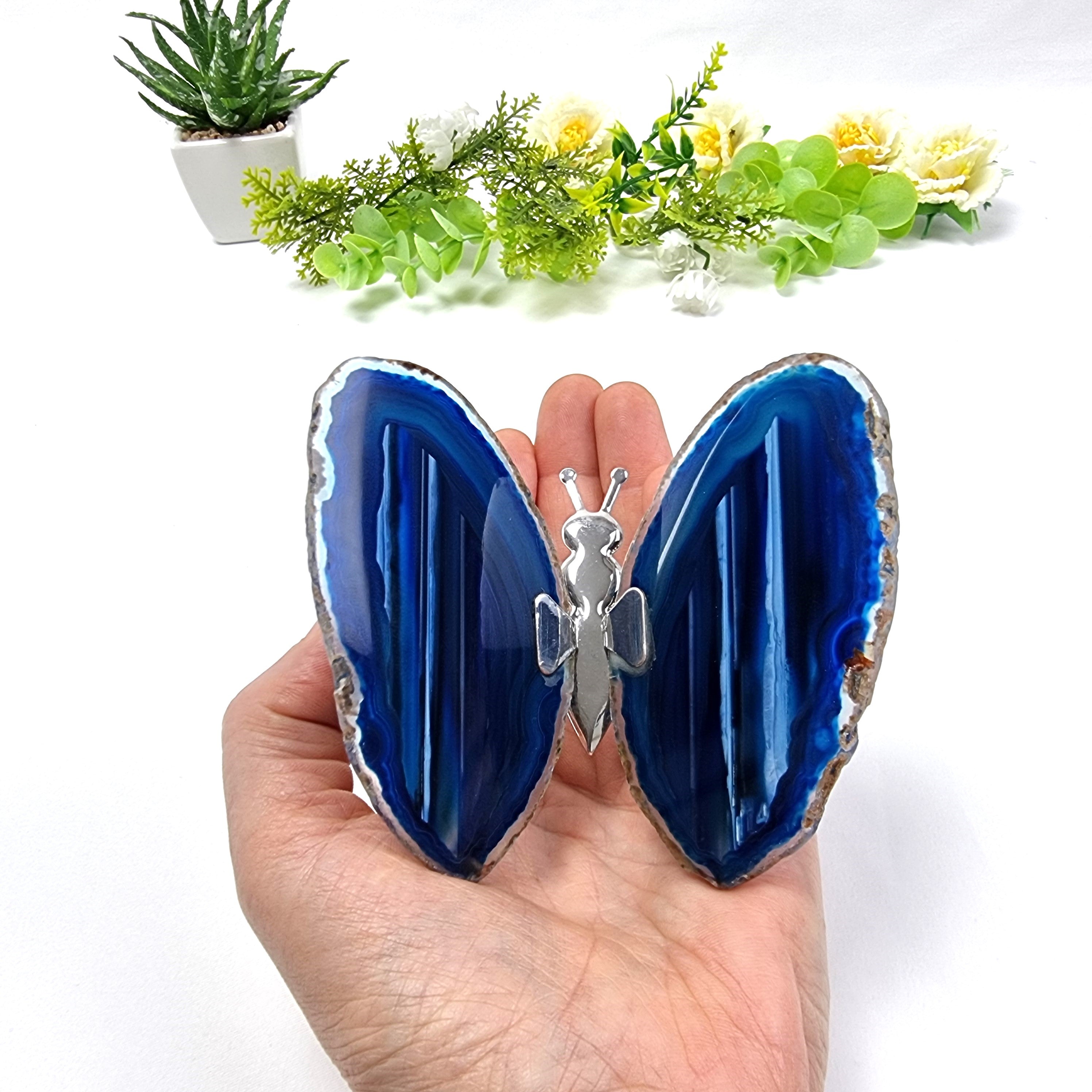 Agate Wings Butterfly set of 2 pieces, Agate Slice Butterfly pair, size 3 to 4 inches, available in different colors