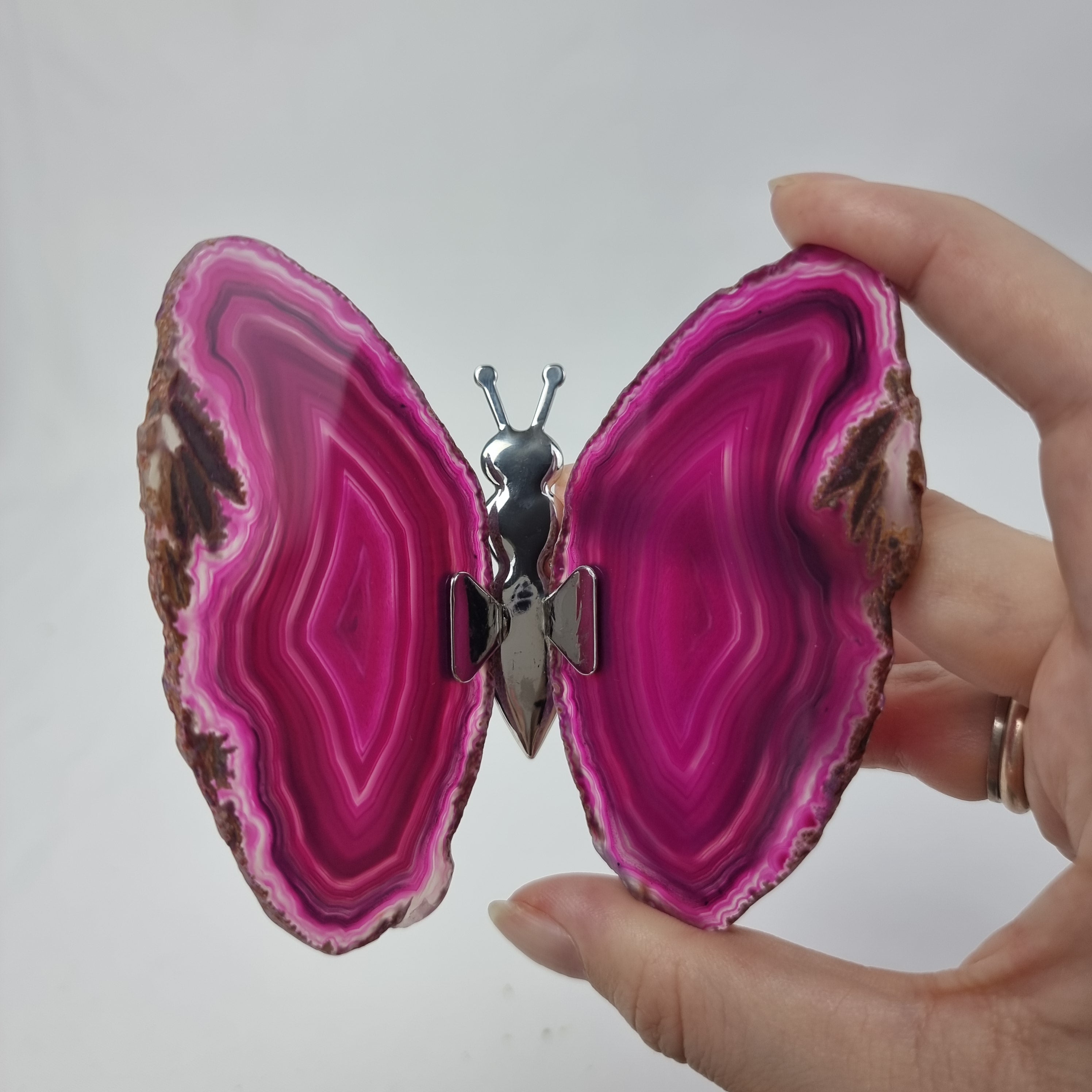 Agate Wings Butterfly set of 2 pieces, Agate Slice Butterfly pair, size 3 to 4 inches, available in different colors